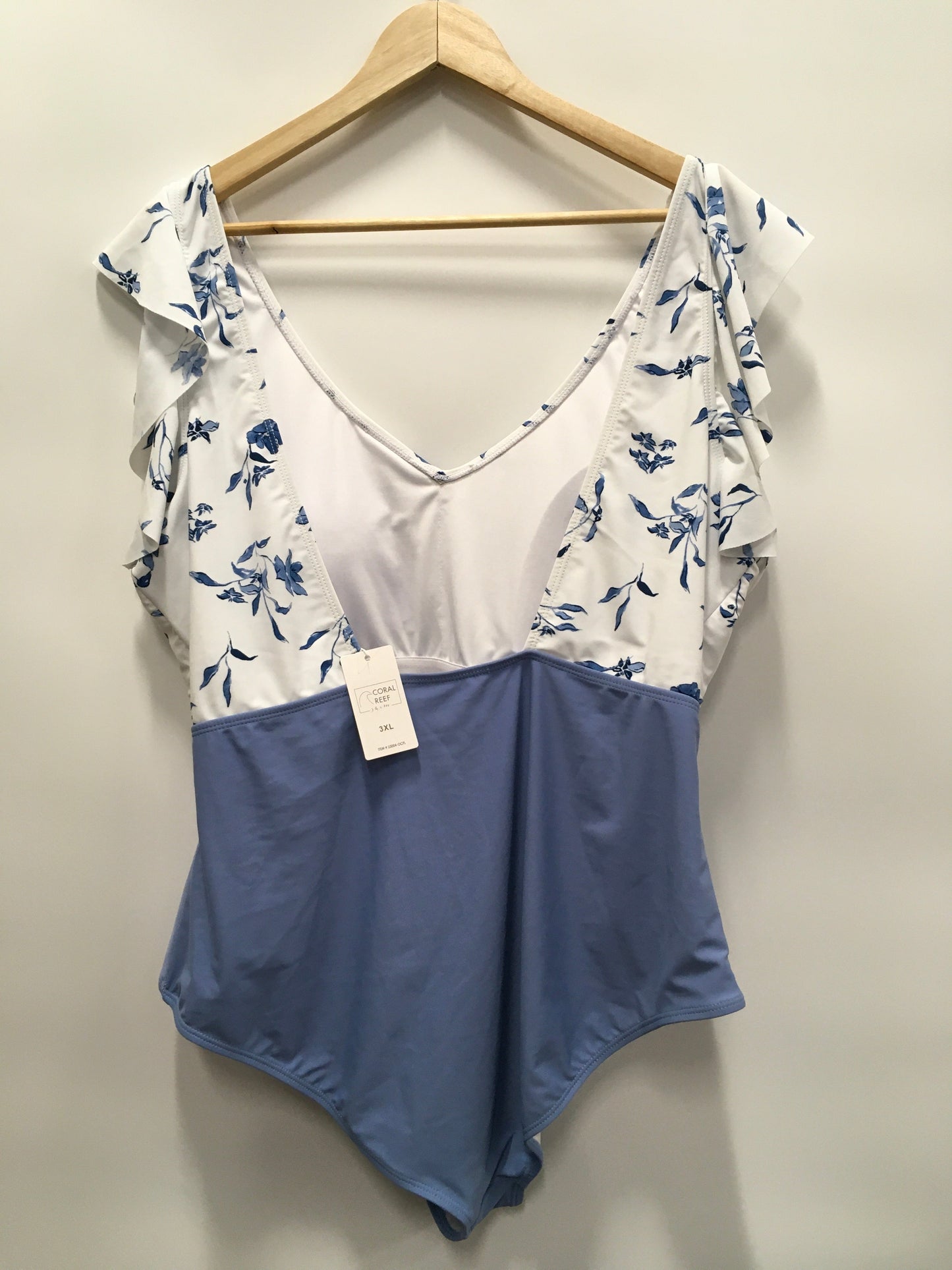 Blue & White Swimsuit CORAL REEF SWIM - Size 3x