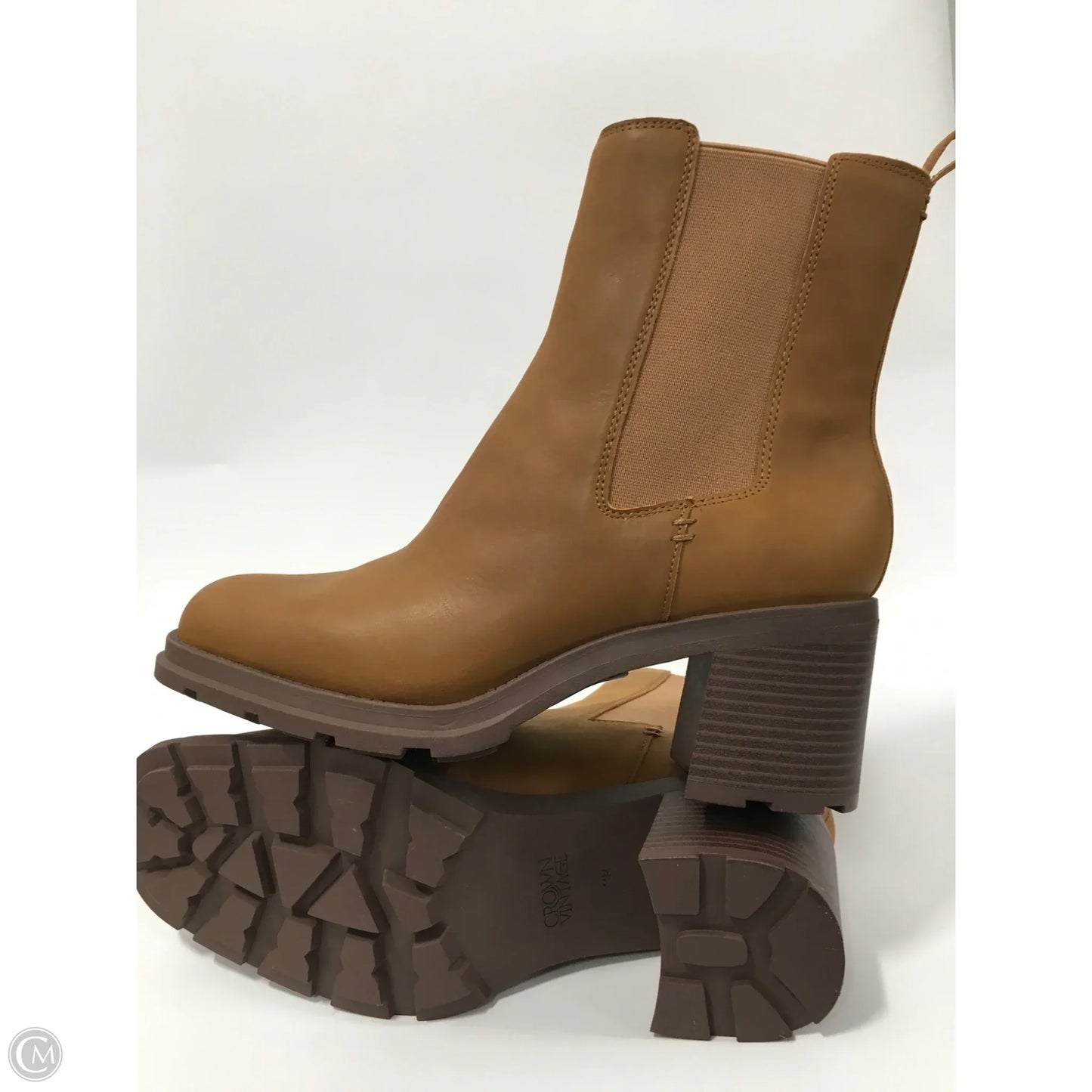 Boots Ankle Heels By Crown Vintage In Brown, Size: 11