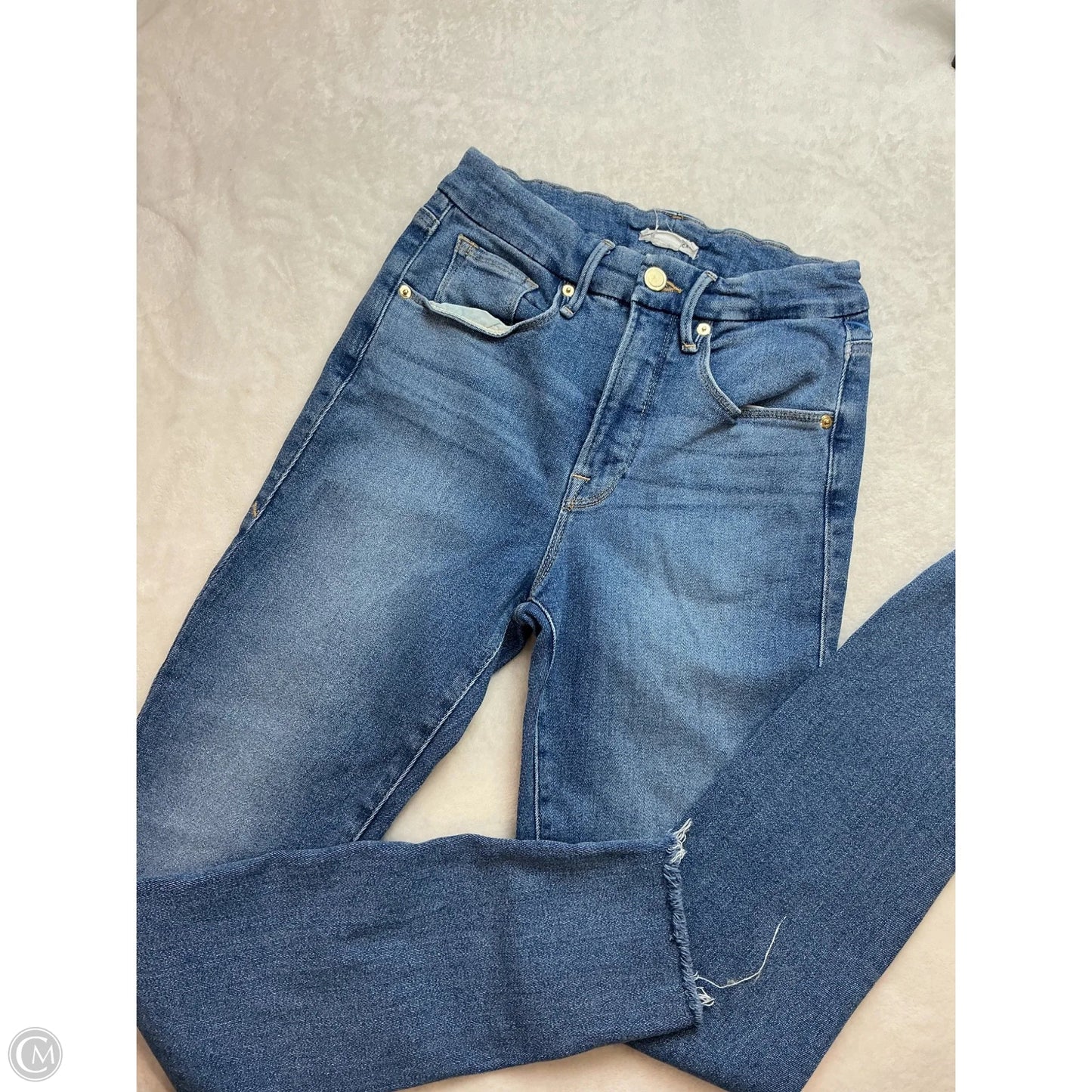 Jeans Skinny By Good American In Blue Denim, Size: 4
