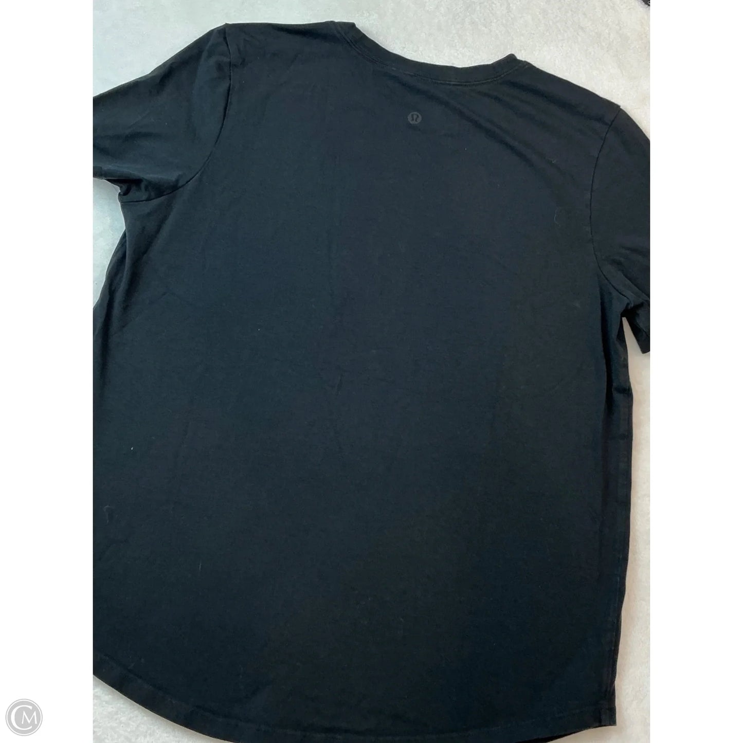 Athletic Top Short Sleeve By Lululemon In Black, Size: M