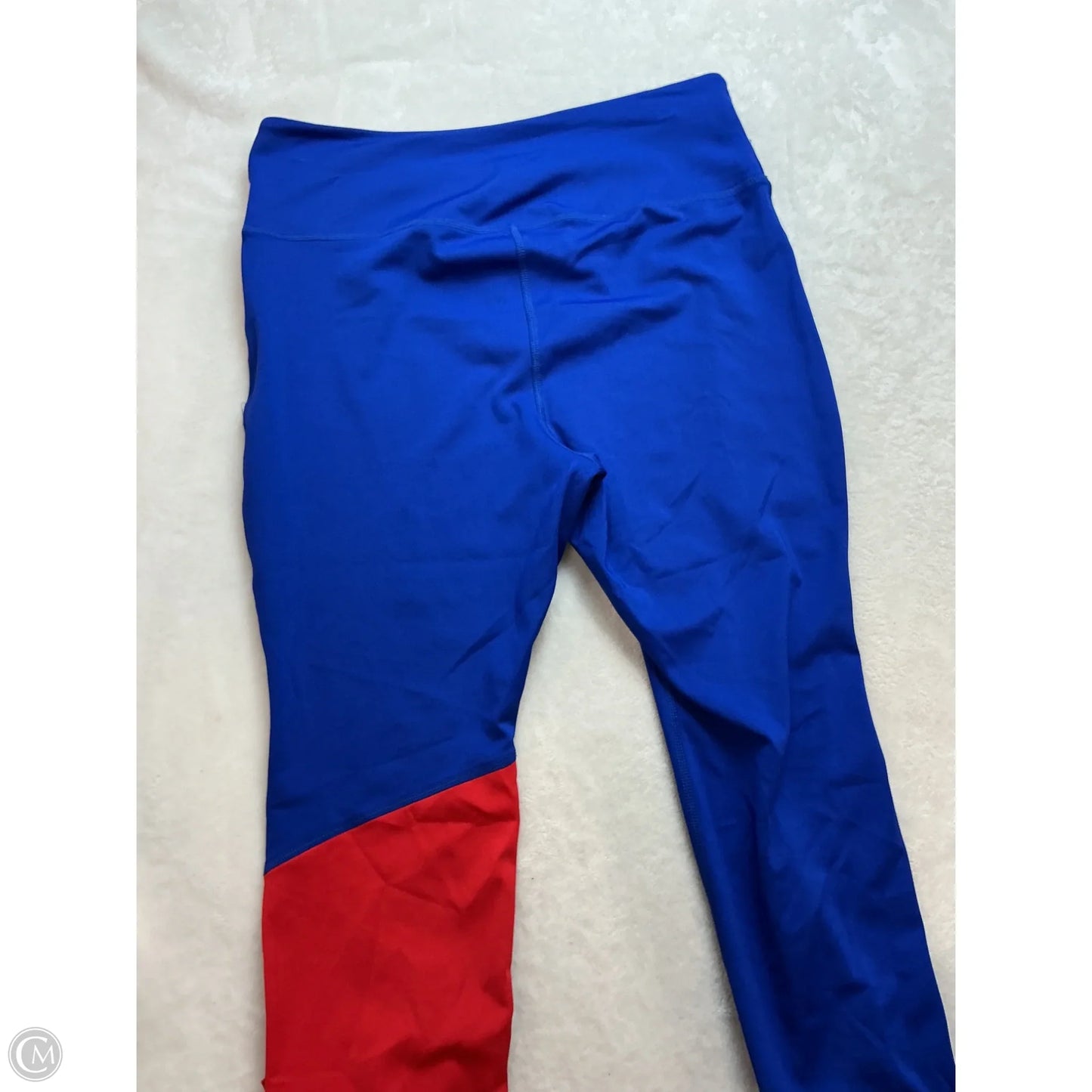 Athletic Leggings By Nike In Blue Red & White, Size: L