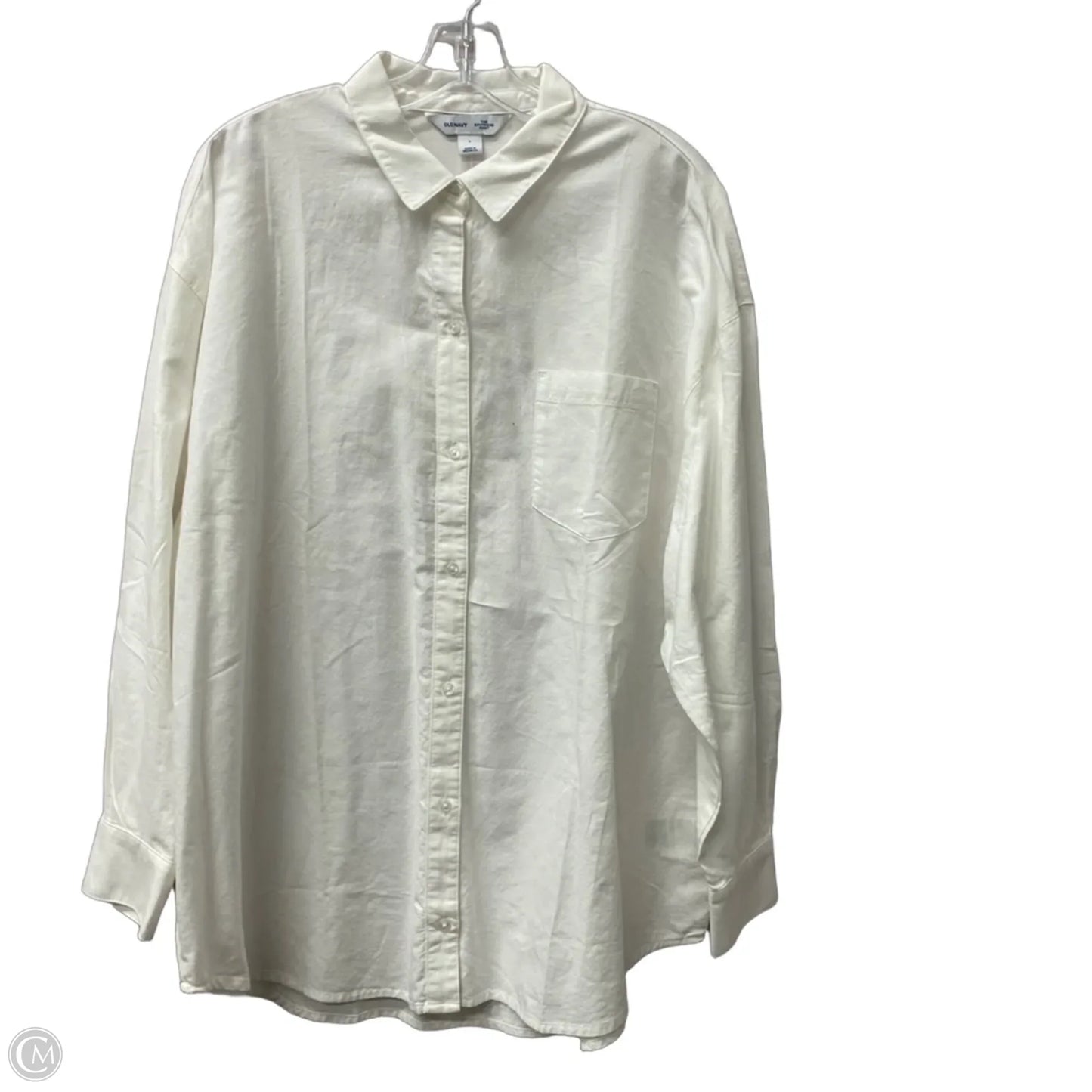 Top Long Sleeve By Old Navy In White, Size: L