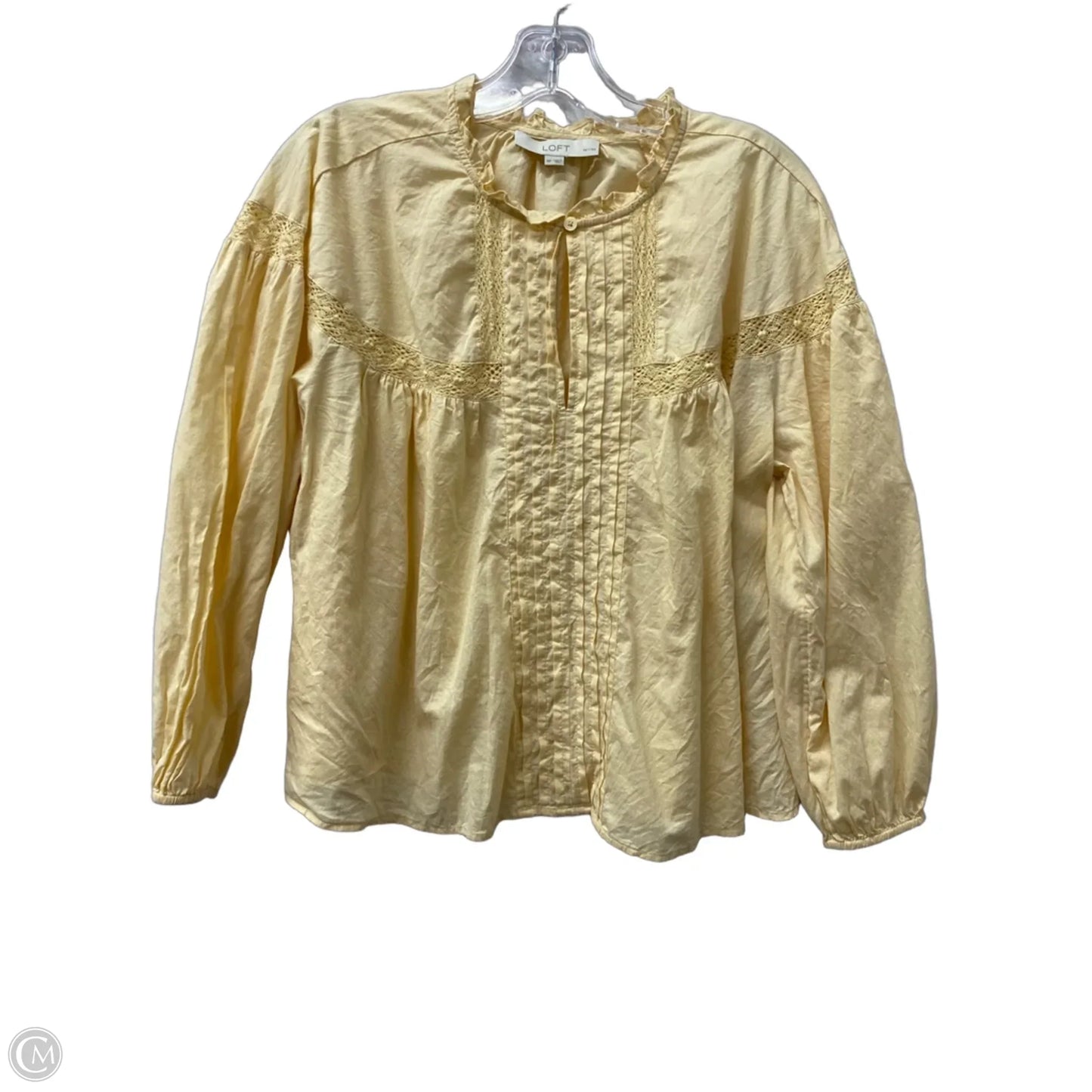 Top Long Sleeve By Loft In Yellow, Size: Mp