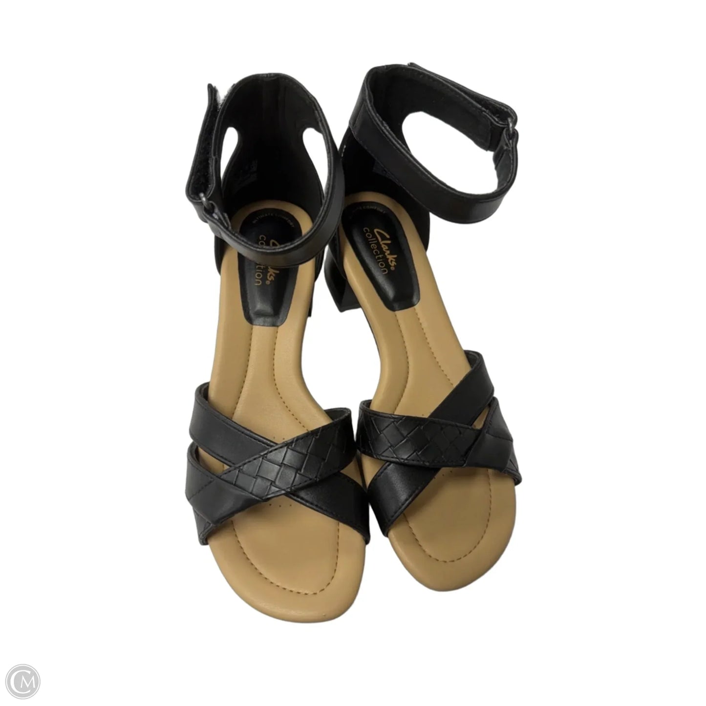 Sandals Heels Block By Clarks In Black, Size: 7.5