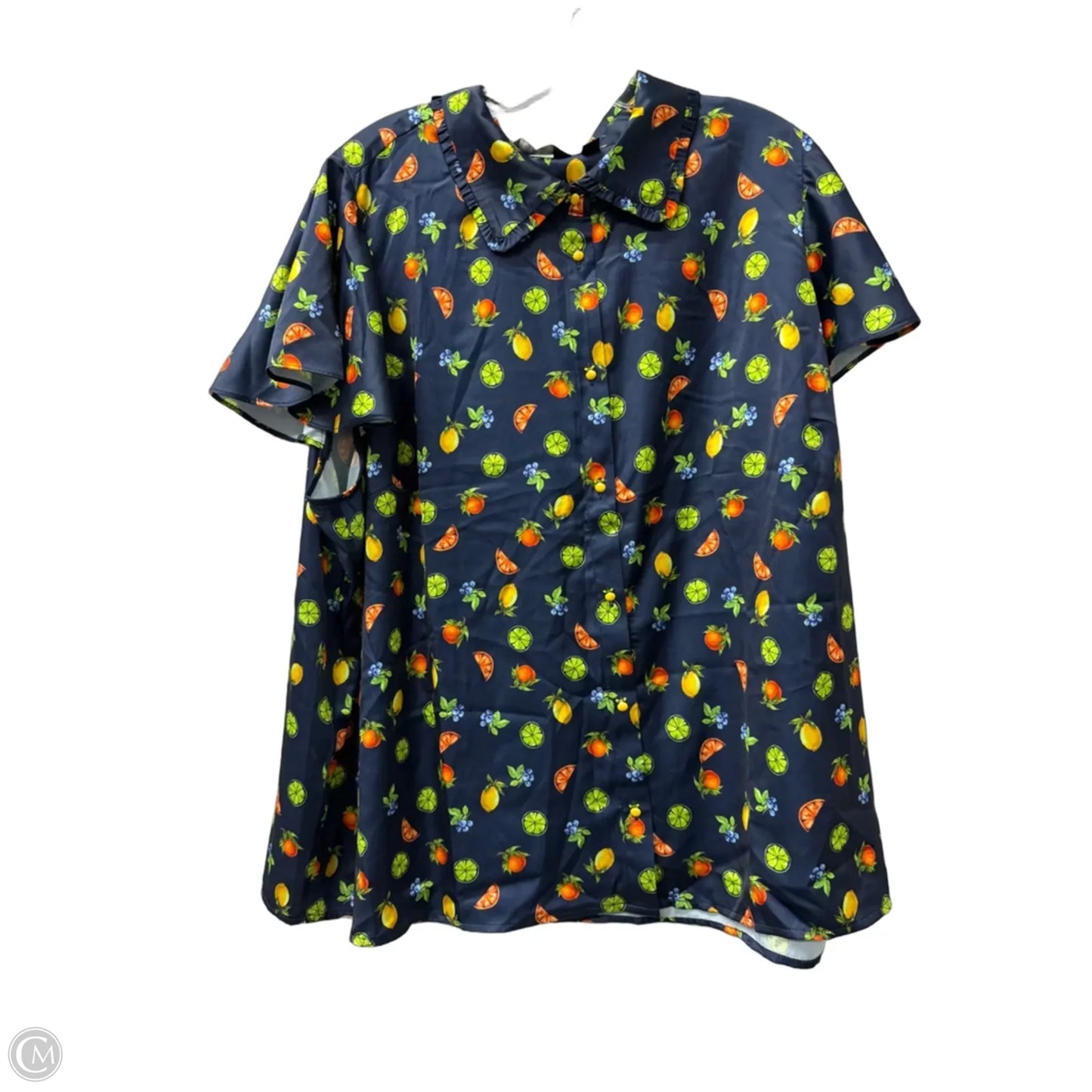 Top Short Sleeve By giuliana In Blue, Size: 3x