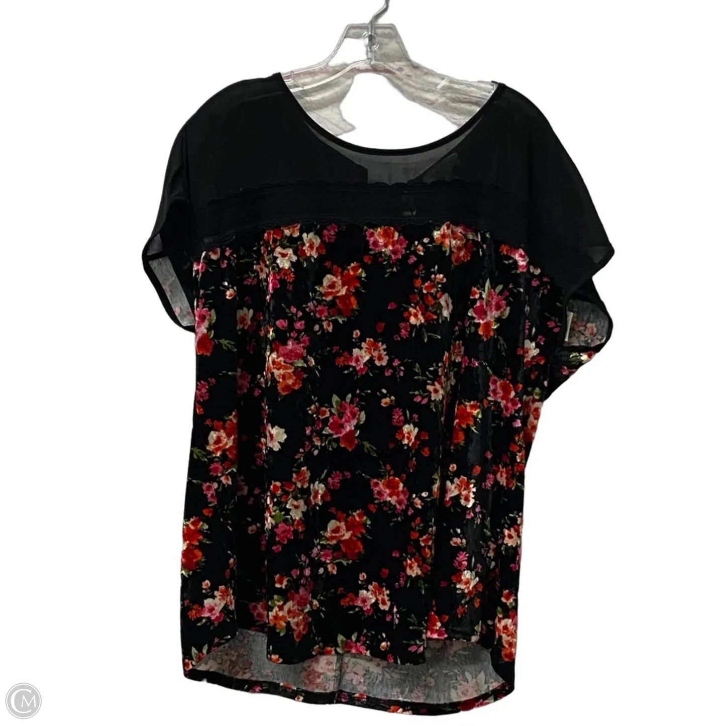 Top Short Sleeve By Faith And Joy In Black, Size: 2x