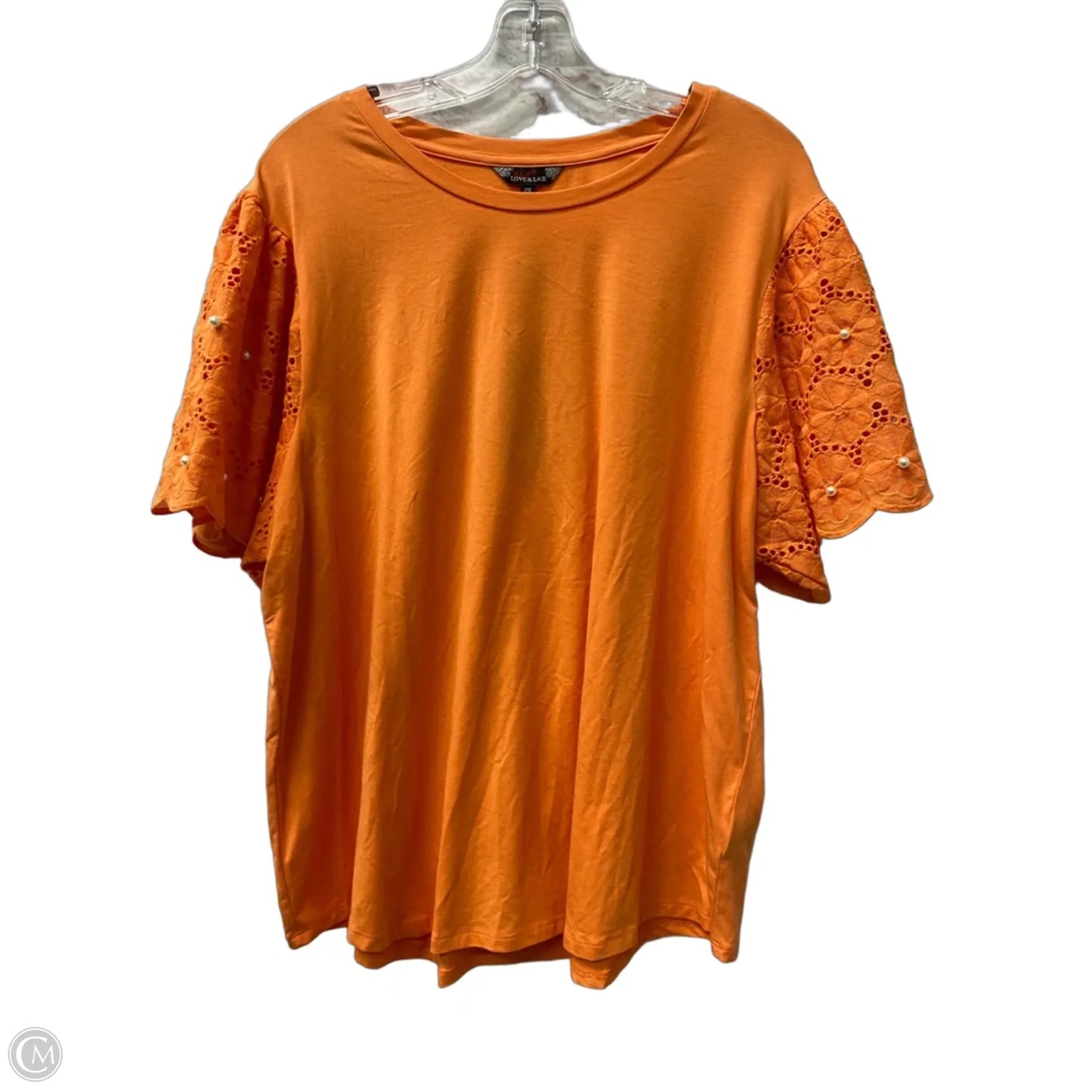 Top Short Sleeve By Cme In Orange, Size: 2x