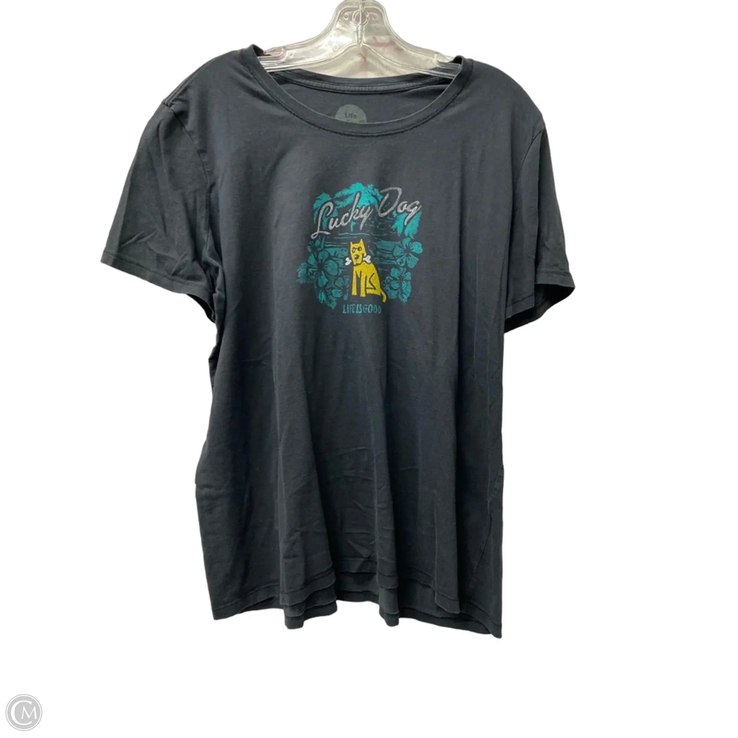 Top Short Sleeve By Life Is Good In Black, Size: Xl