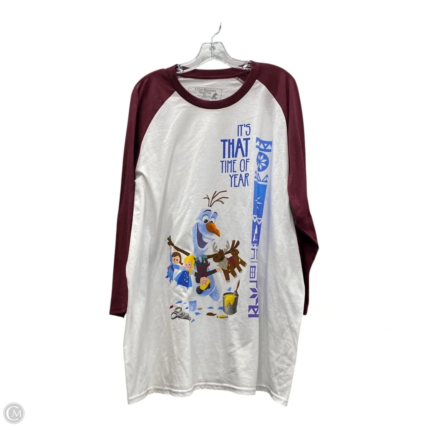 Top Long Sleeve In Maroon, Size: Xxl