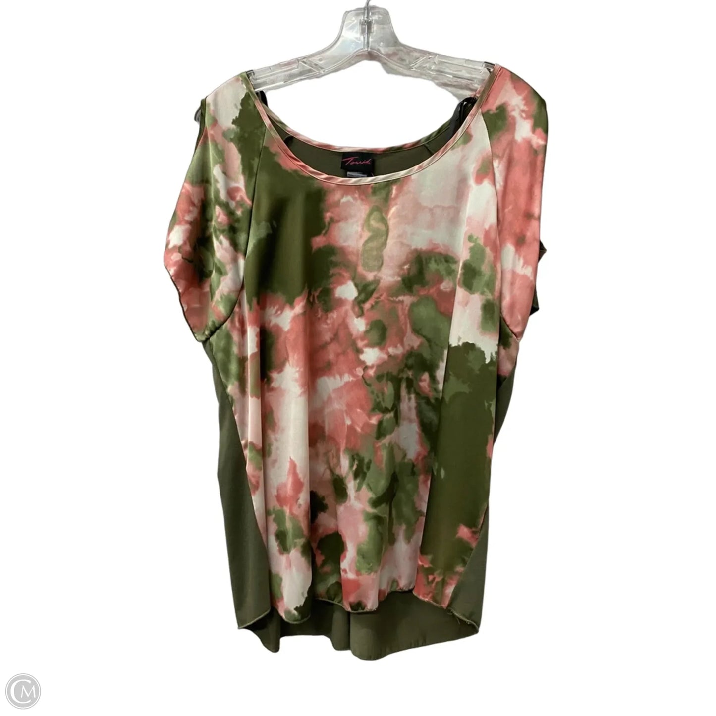 Top Short Sleeve By Torrid In Green & Pink, Size: L