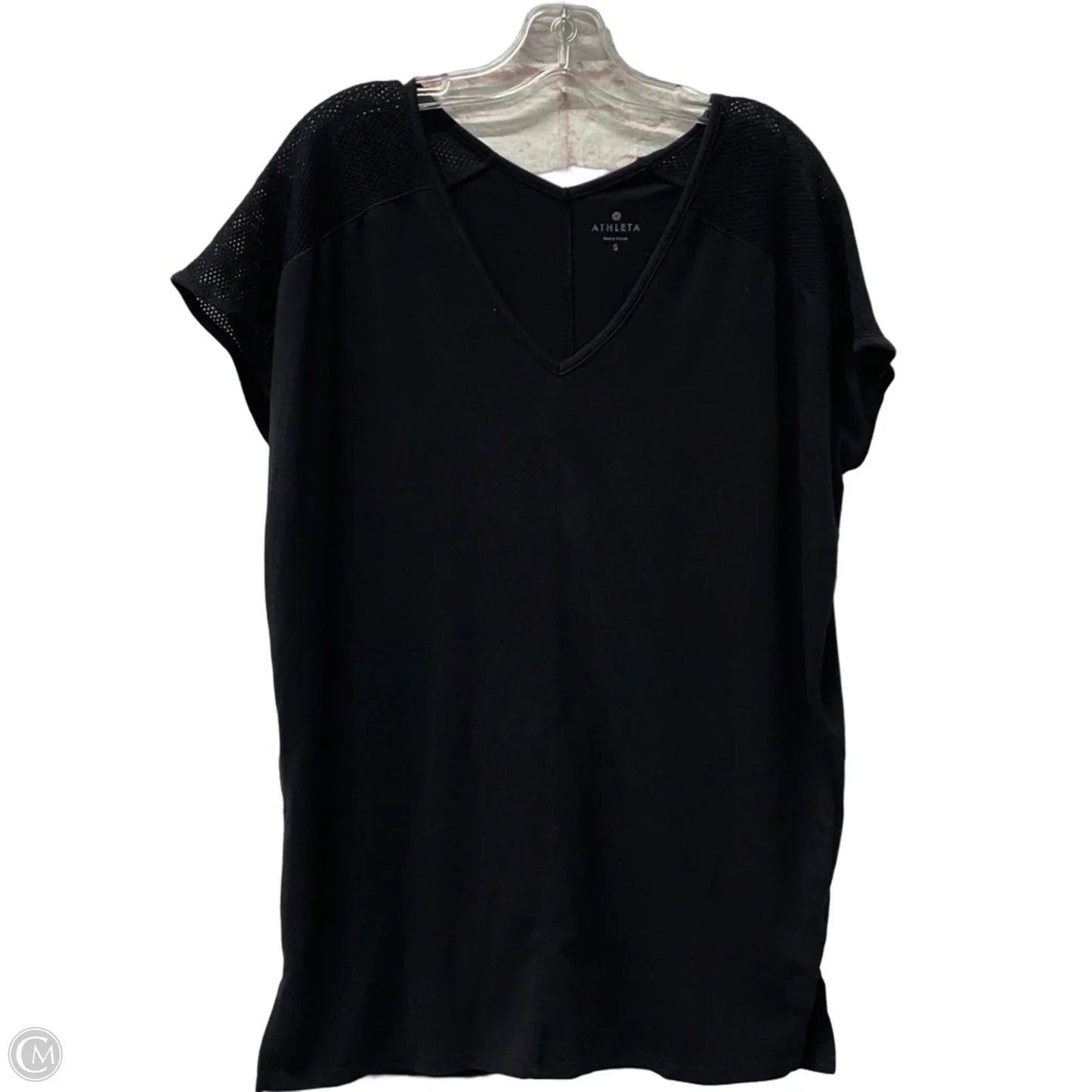 Athletic Top Short Sleeve By Athleta In Black, Size: S