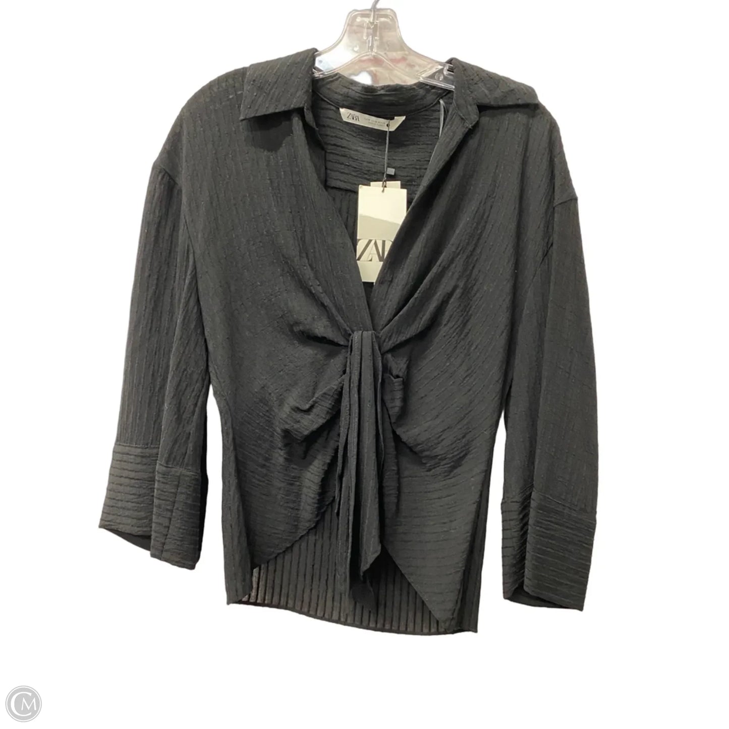 Top Long Sleeve By Zara In Black, Size: M