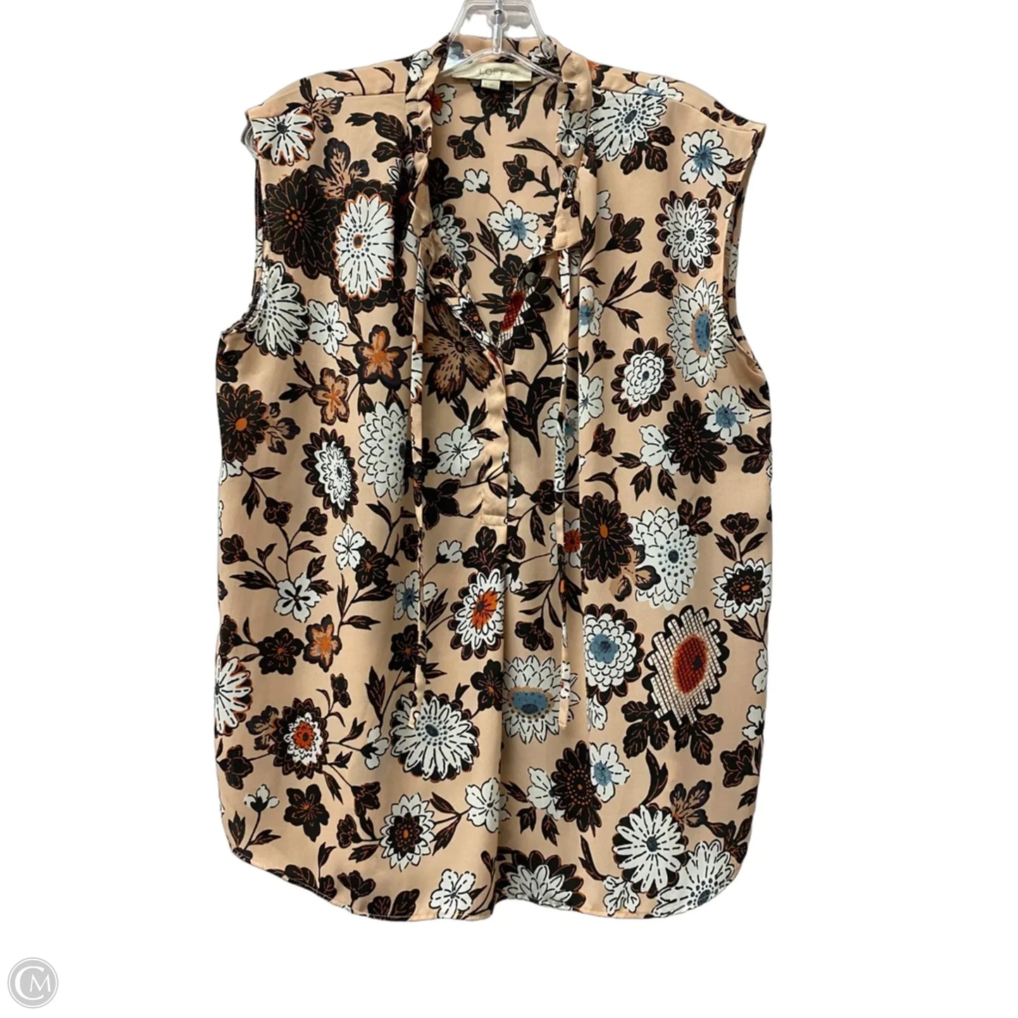 Top Sleeveless By Loft In Peach, Size: M