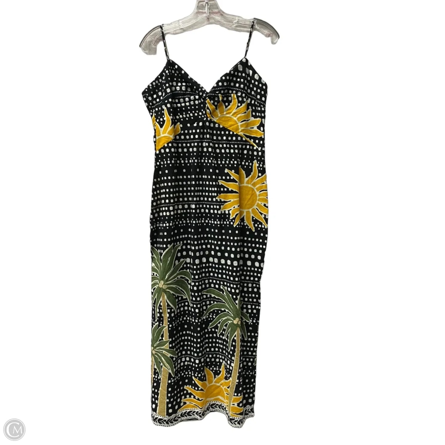 Dress Casual Midi By Loft In Black & Yellow, Size: M