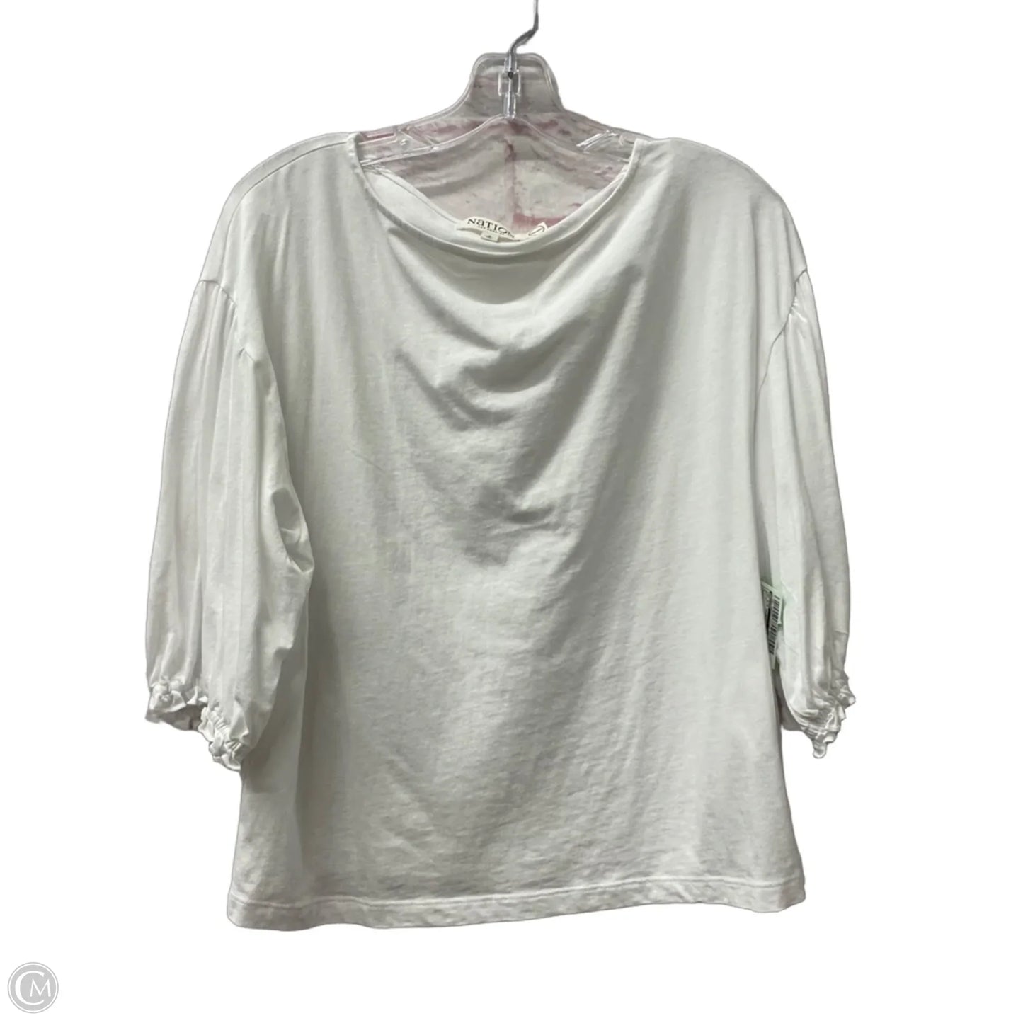Top 3/4 Sleeve By Nation In White, Size: S