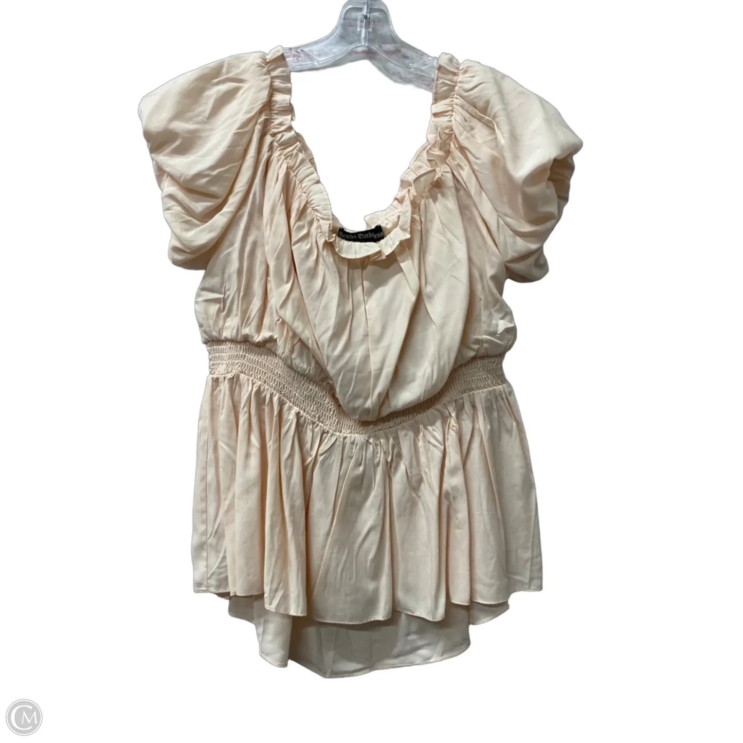 Top Short Sleeve By Scarler In Peach, Size: Xl