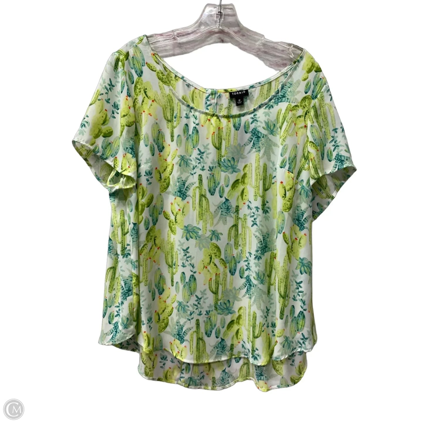 Top Short Sleeve By Torrid In Green, Size: 0