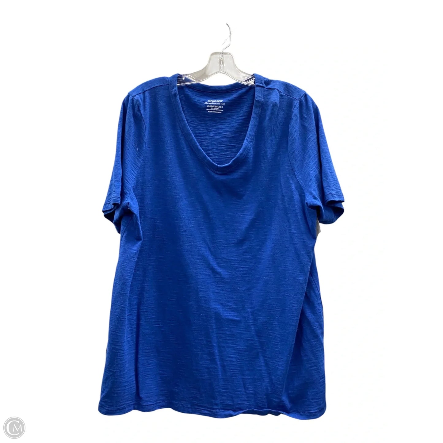 Top Short Sleeve By Chicos In Blue, Size: Xl