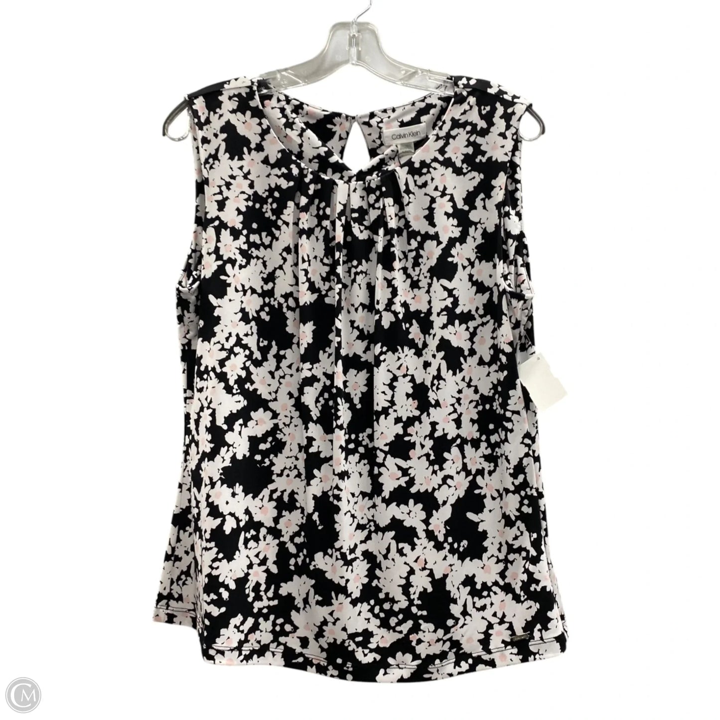 Top Sleeveless By Calvin Klein In Black & White, Size: Xl
