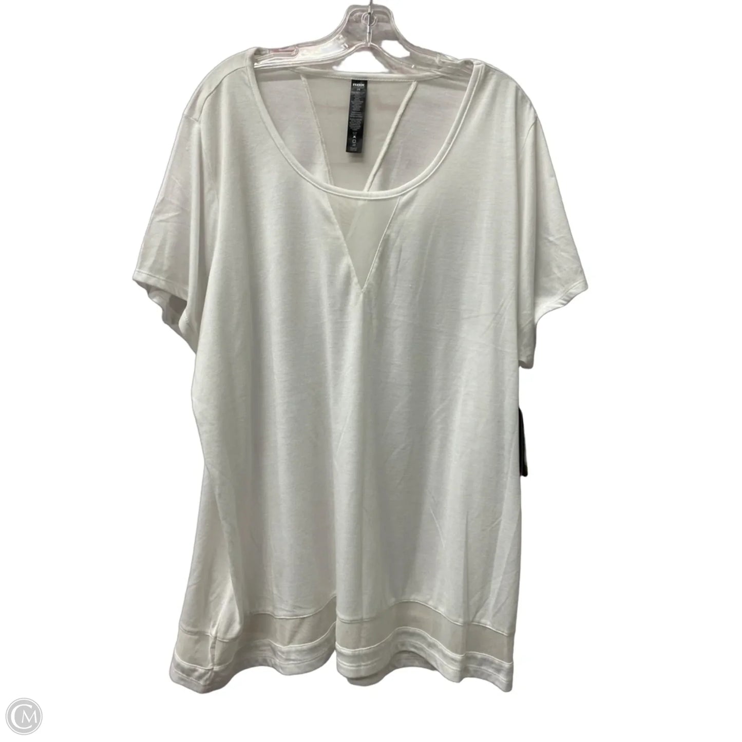 Athletic Top Short Sleeve By Rbx In White, Size: 3x