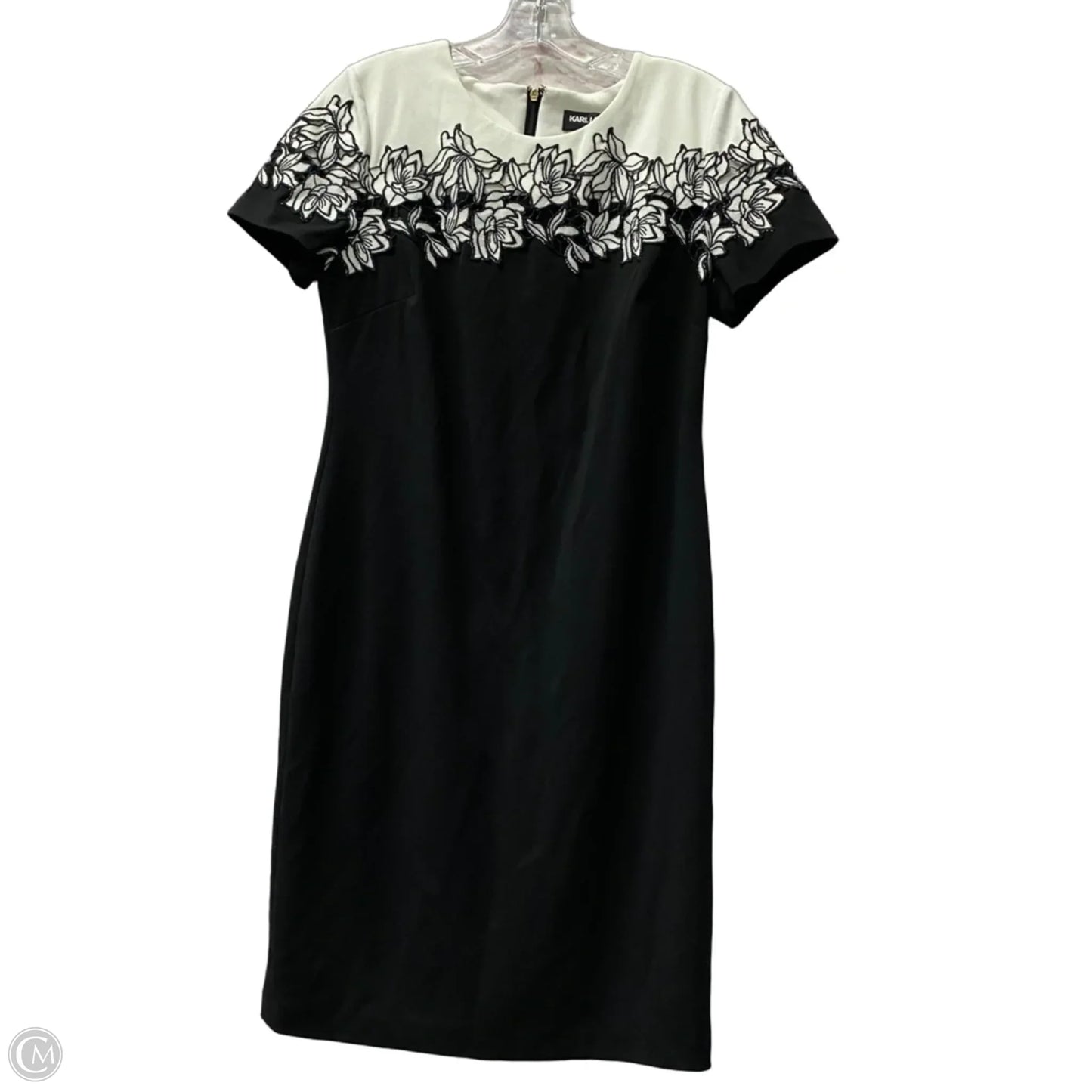 Dress Designer By Karl Lagerfeld In Black & White, Size: M