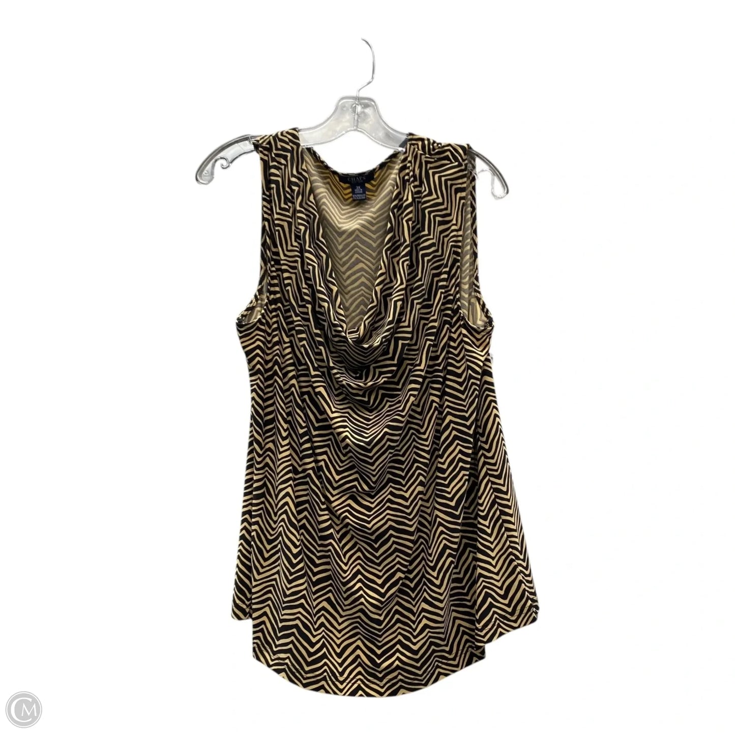 Top Sleeveless By Chaps In Black & Brown, Size: 3x