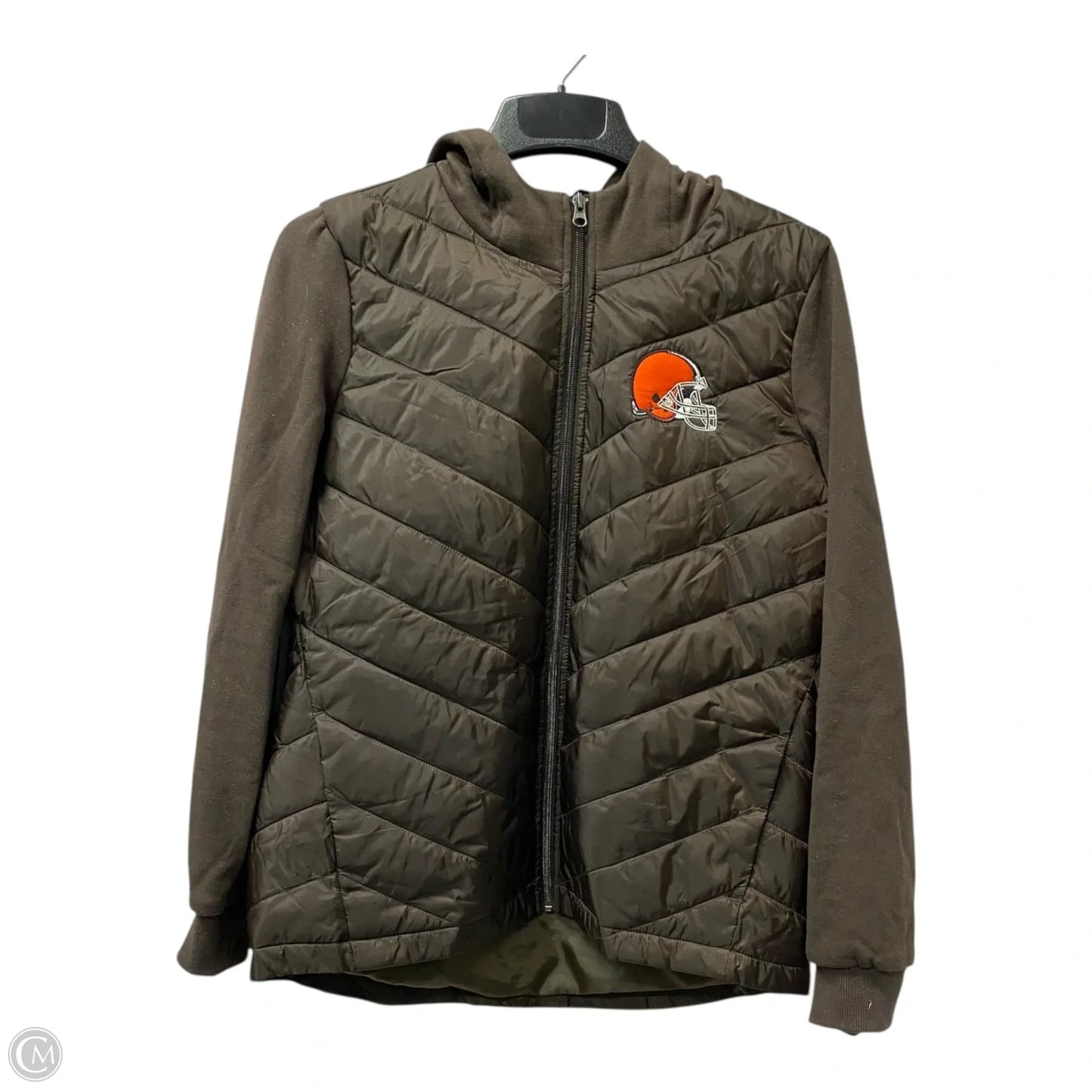Athletic Jacket By Nfl In Brown, Size: L