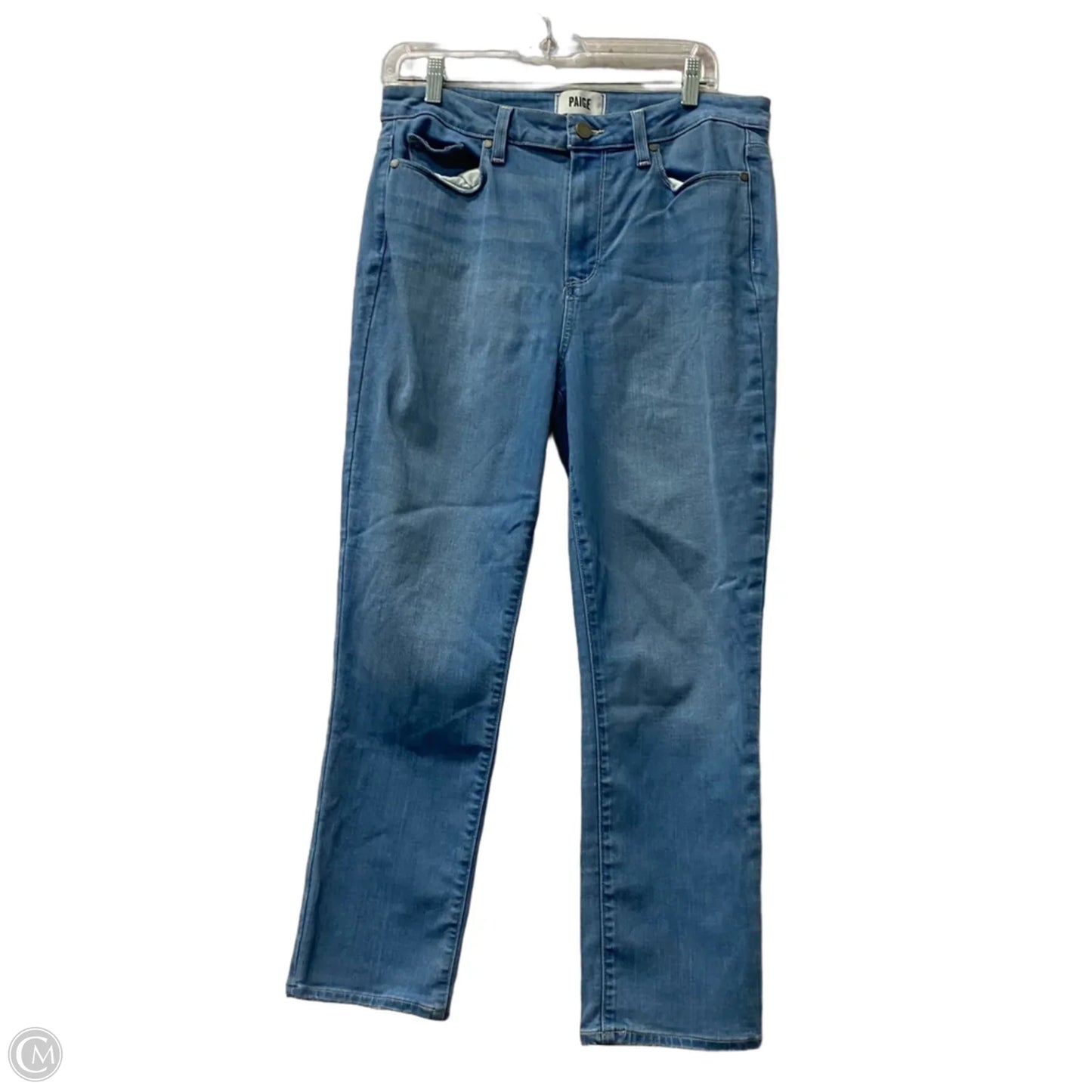 Jeans Straight By Paige In Blue Denim, Size: 12
