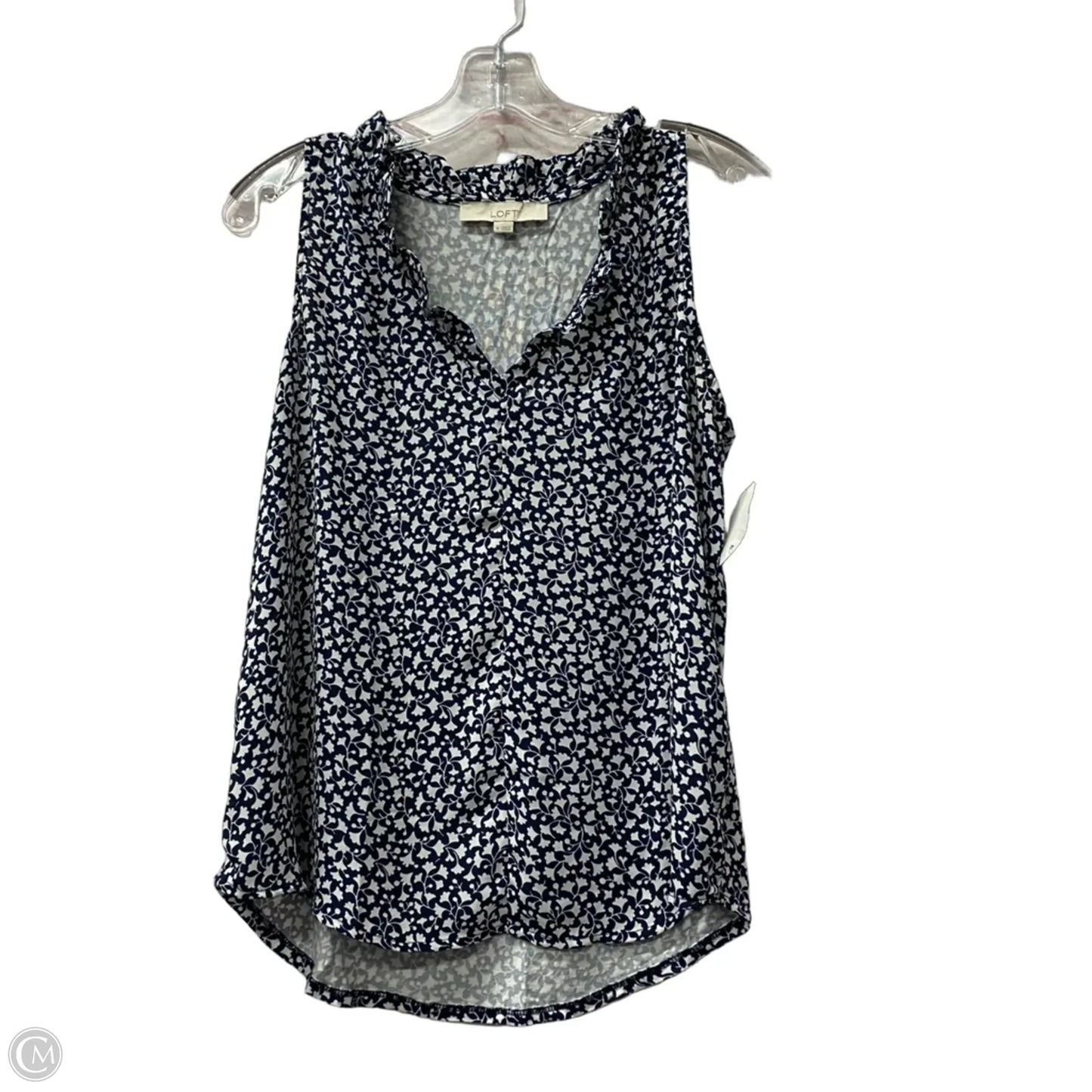 Top Sleeveless By Loft In Blue, Size: M