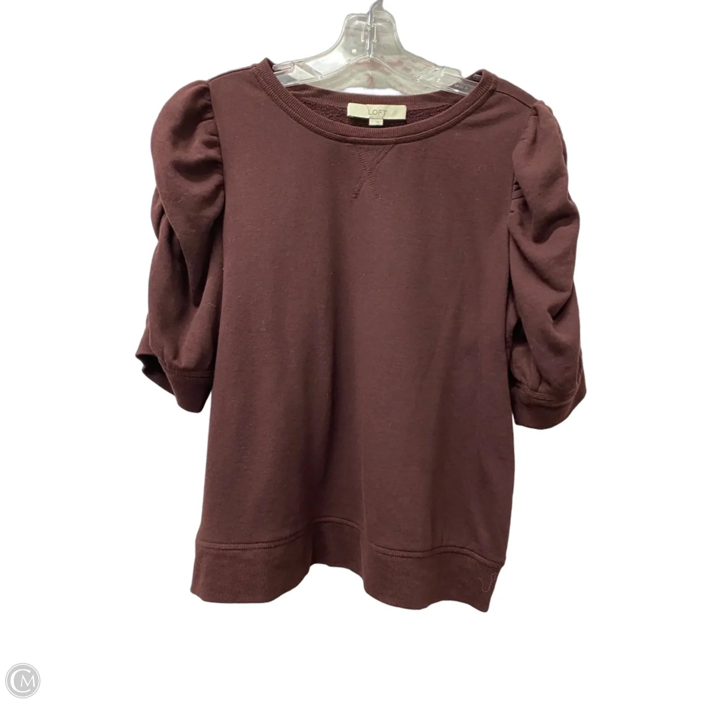 Top Short Sleeve By Loft In Purple, Size: L
