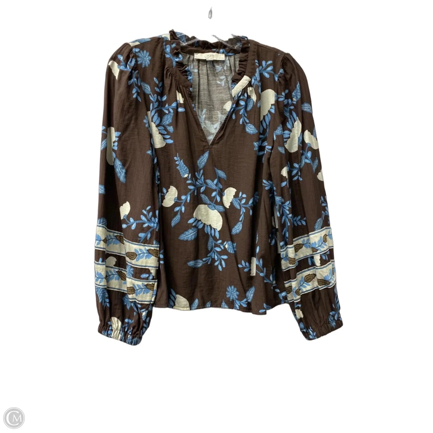 Top Long Sleeve By Loft In Brown, Size: Mp