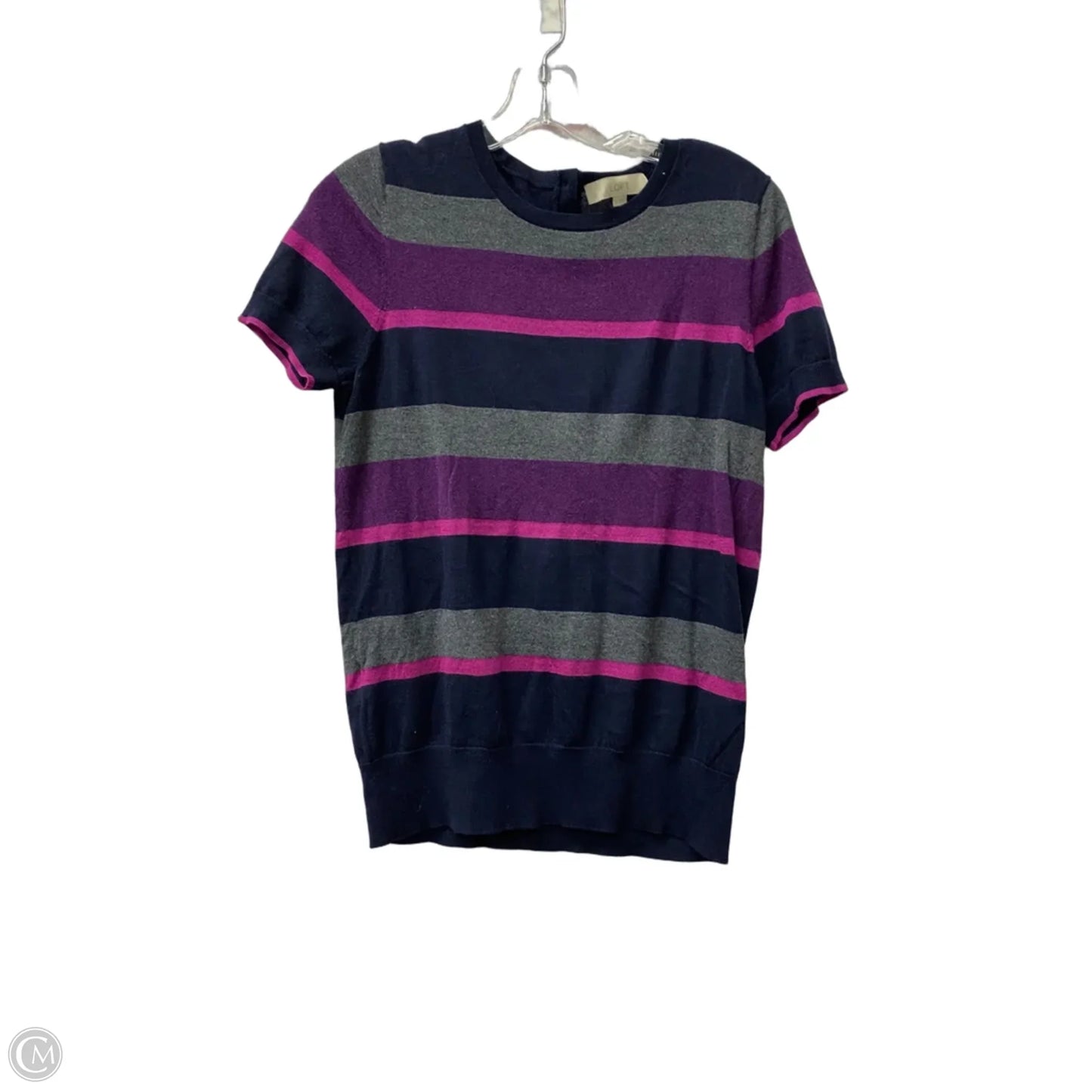 Top Short Sleeve By Loft In Blue & Purple, Size: M