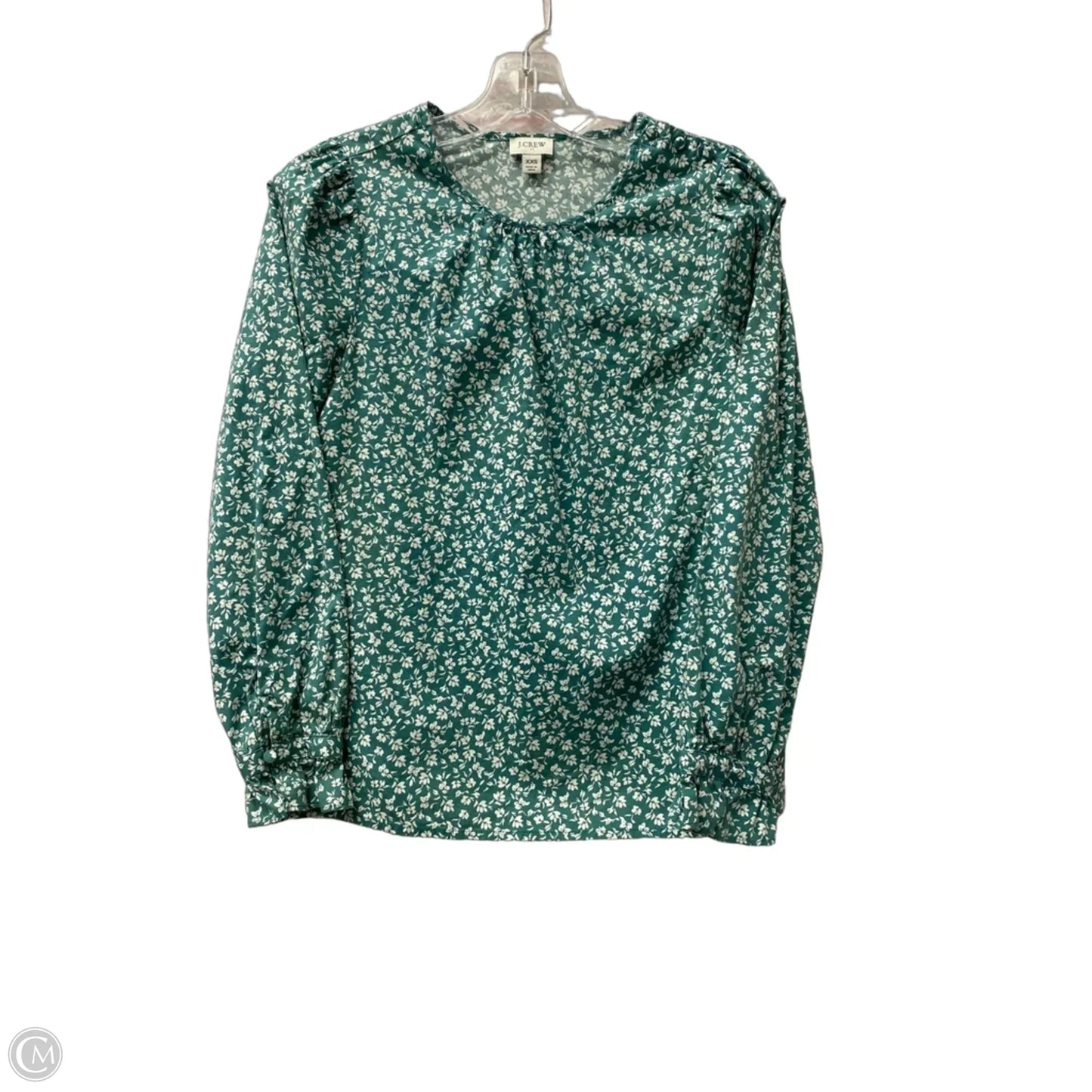 Top Long Sleeve By J. Crew In Green, Size: Xxs
