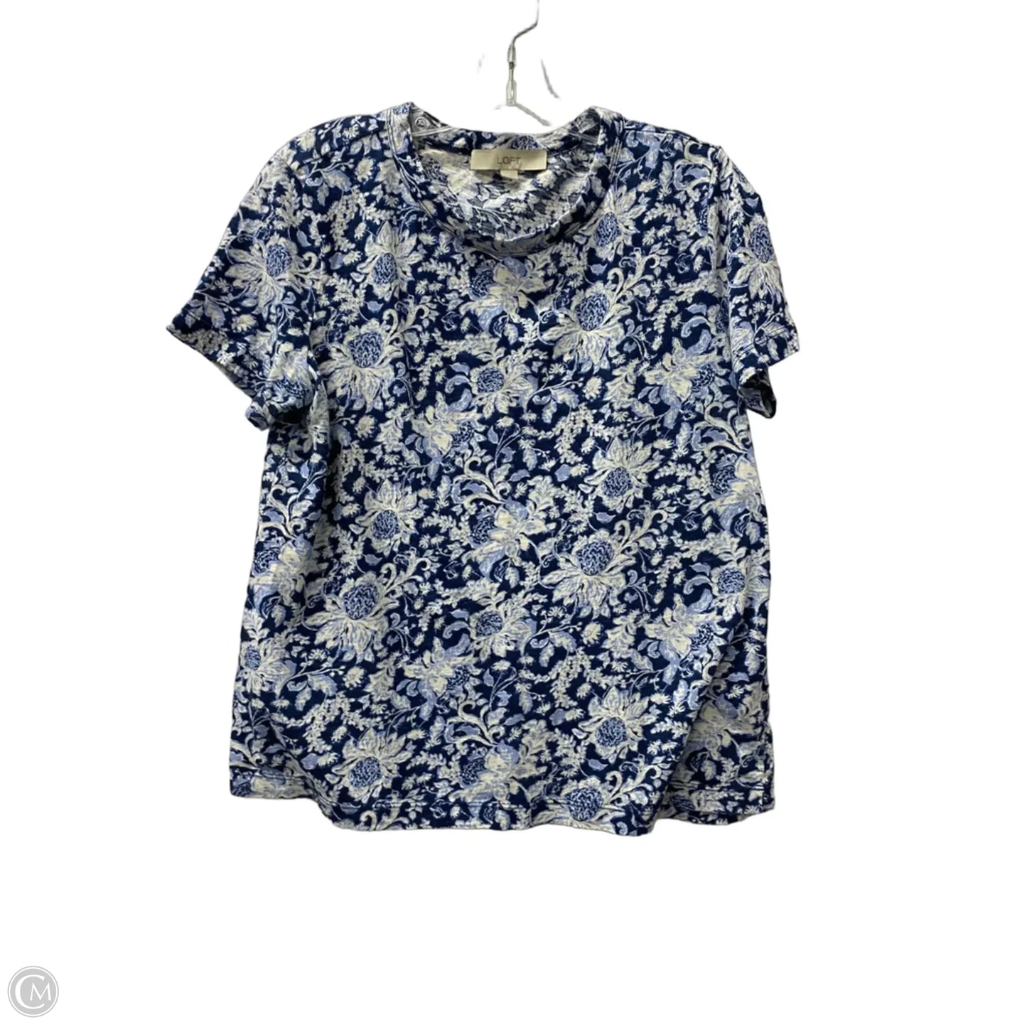 Top Short Sleeve By Loft In Blue, Size: M