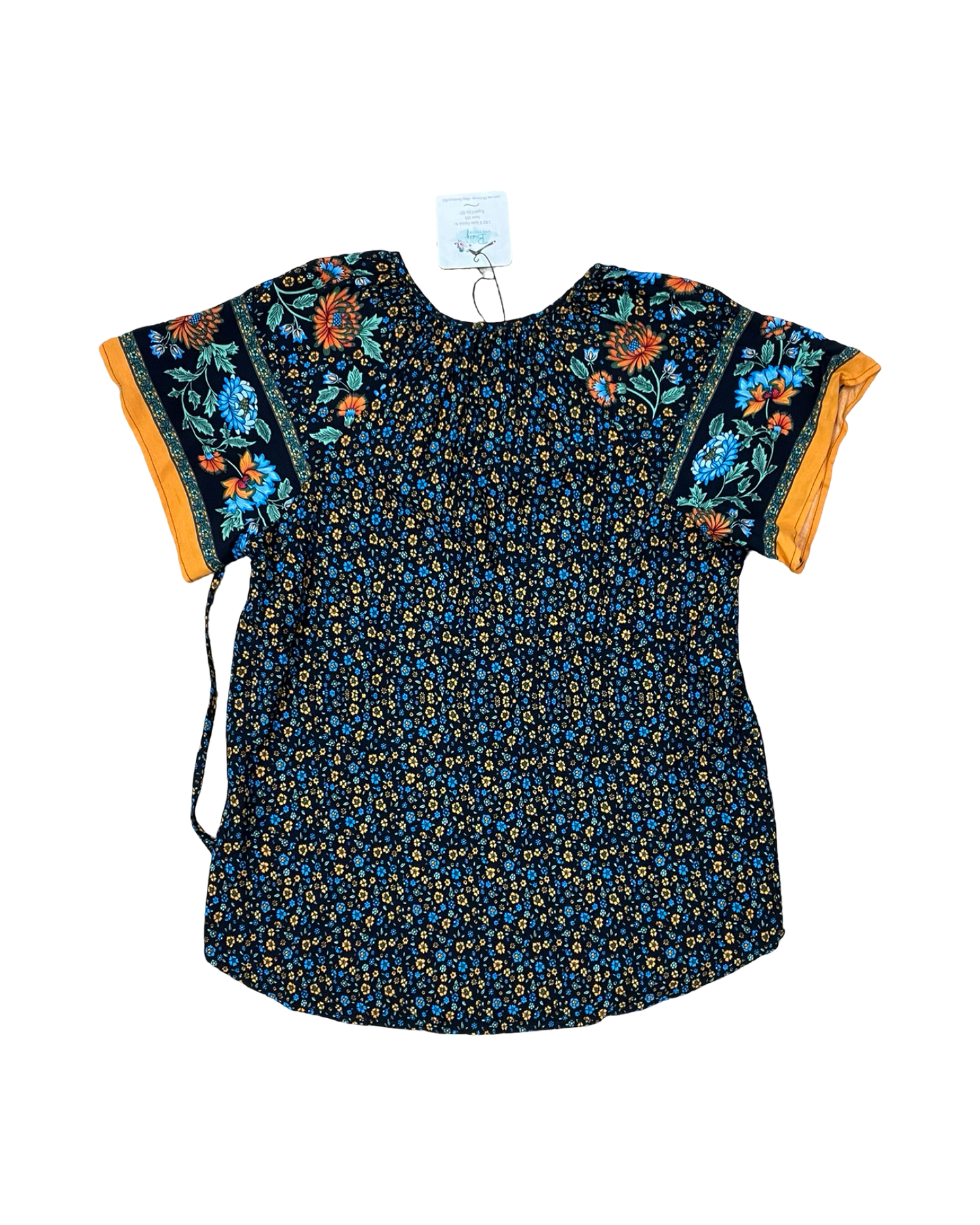 Top Ss By Clothes Mentor In Blue & Yellow, Size:S
