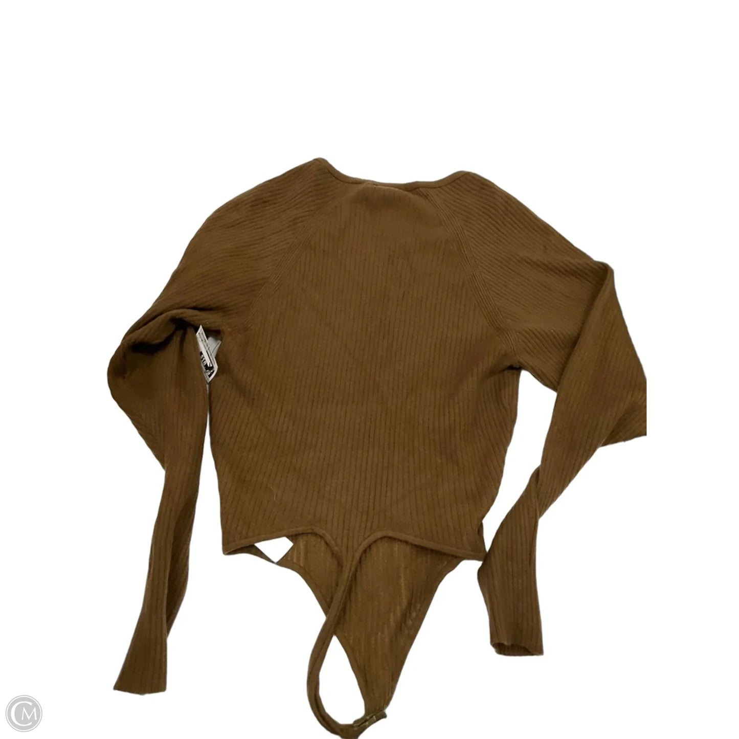 Top Long Sleeve By Good American In Brown, Size: S