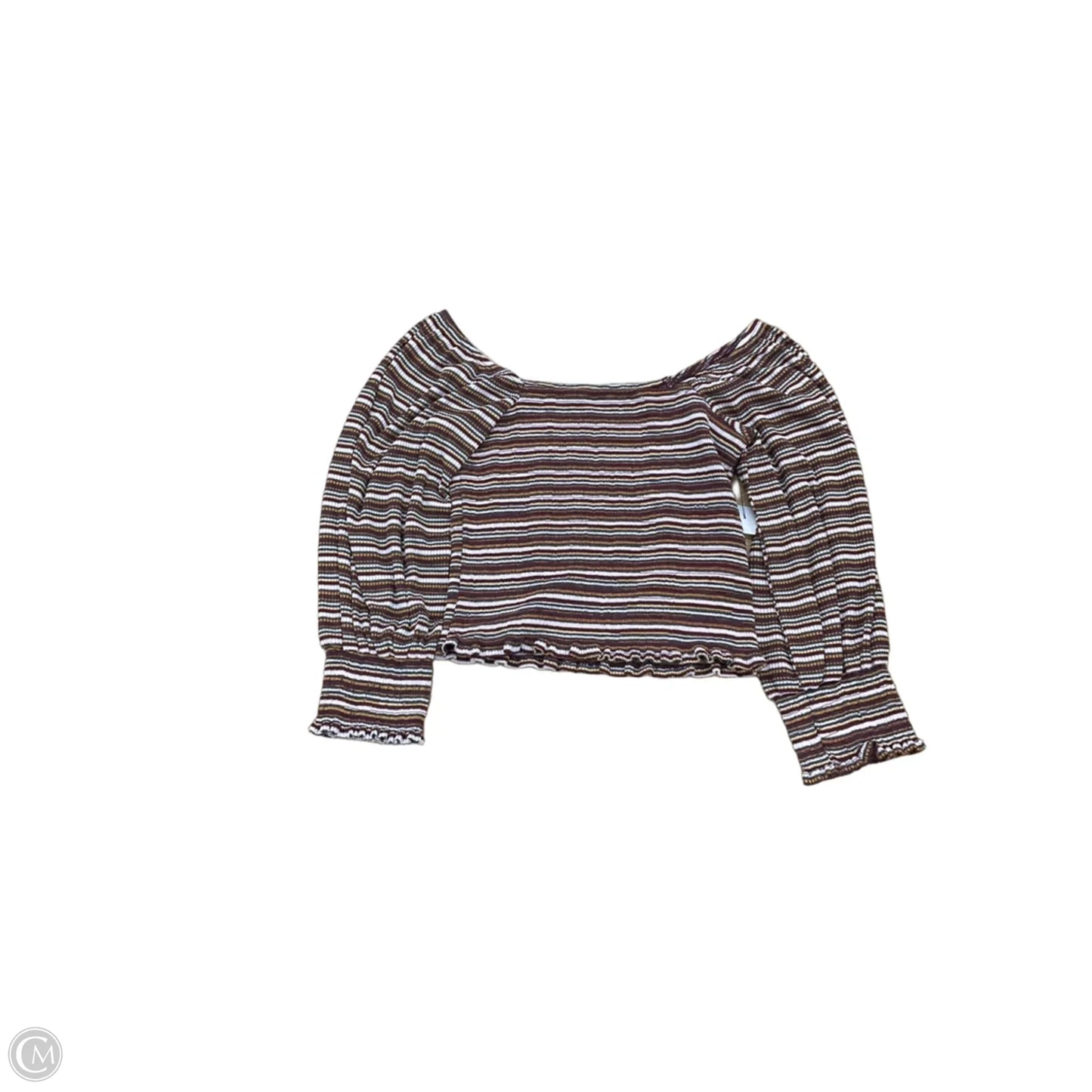 Top Long Sleeve By Anthropologie In Striped Pattern, Size: S