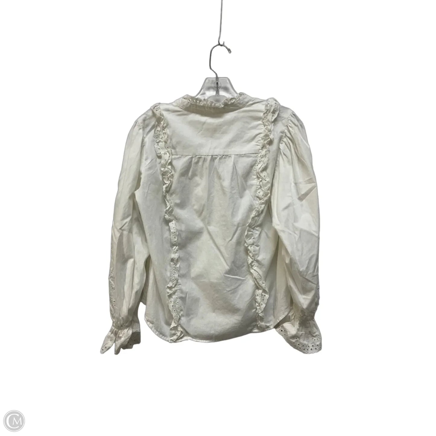 Top Long Sleeve By Maeve In White, Size: M