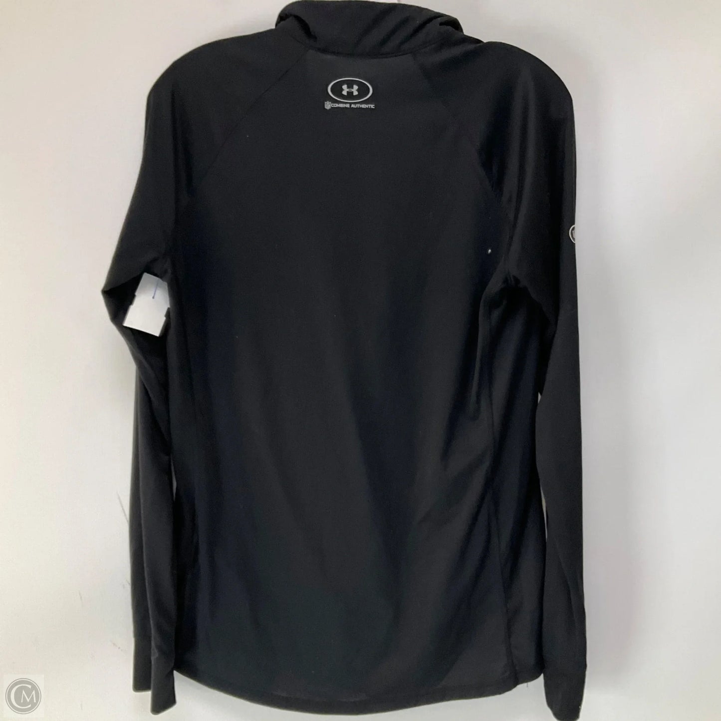 Athletic Top Long Sleeve Collar By Nfl In Black & Orange, Size: L