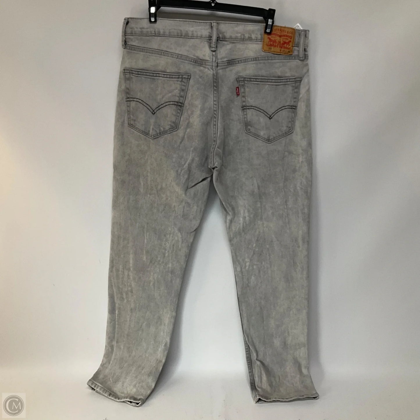 Jeans Straight By Levis In Grey Denim, Size: 18