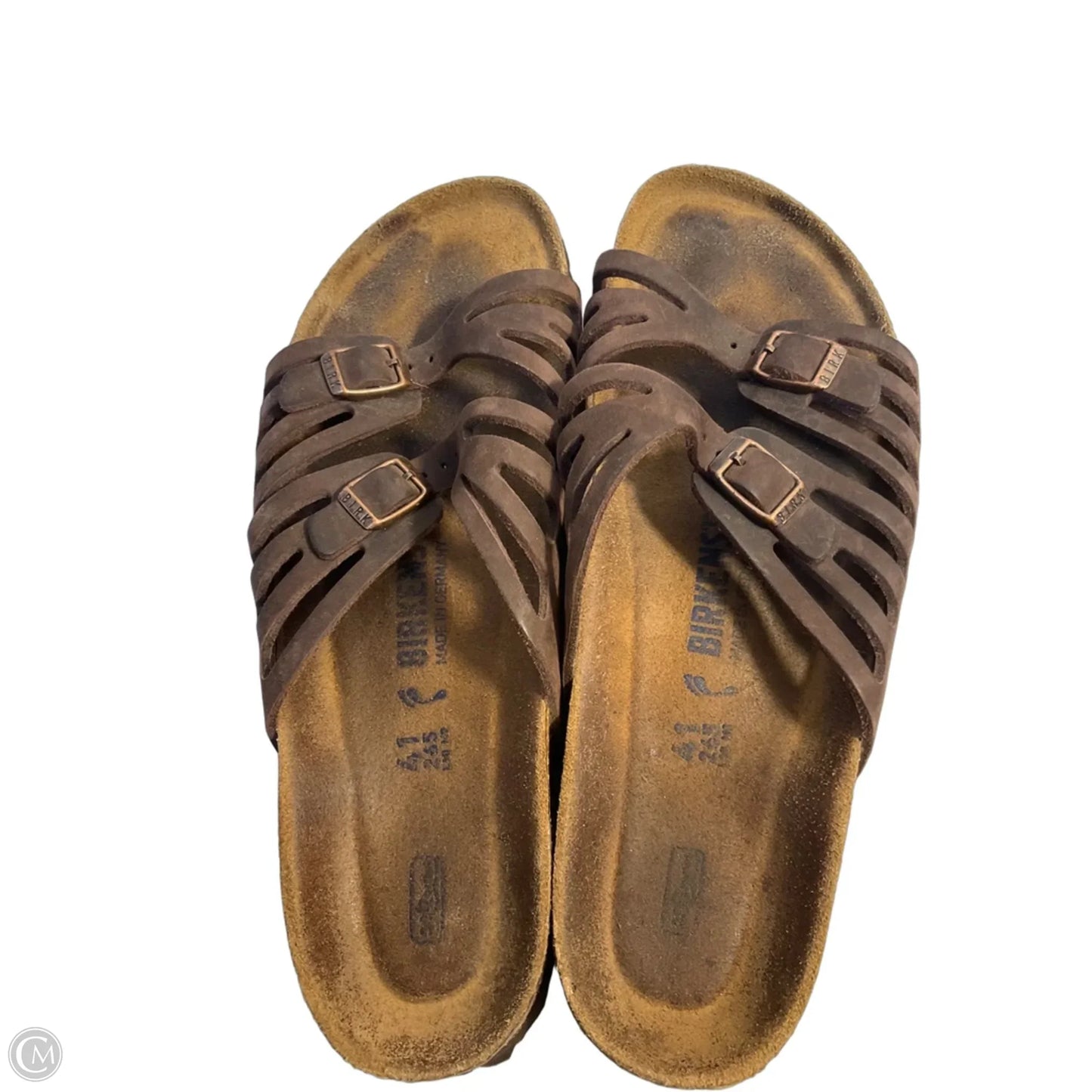 Sandals Flats By Birkenstock In Brown, Size: 10