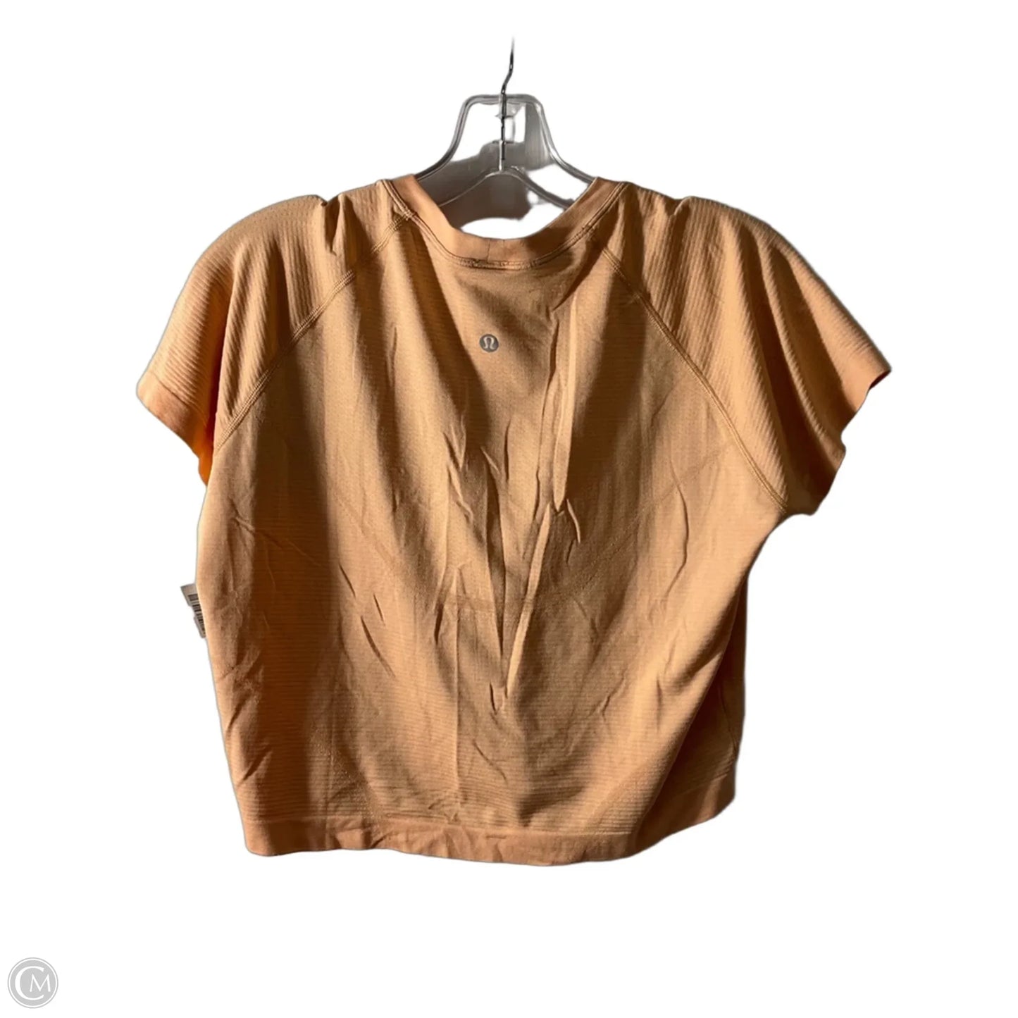 Athletic Top Short Sleeve By Lululemon In Orange, Size: 6