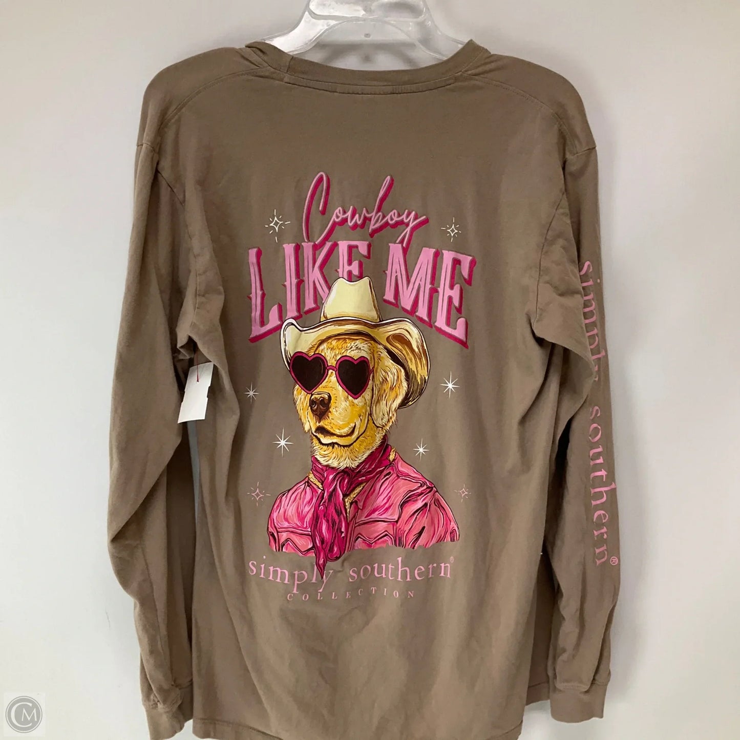 Top Long Sleeve By Simply Southern In Brown, Size: M