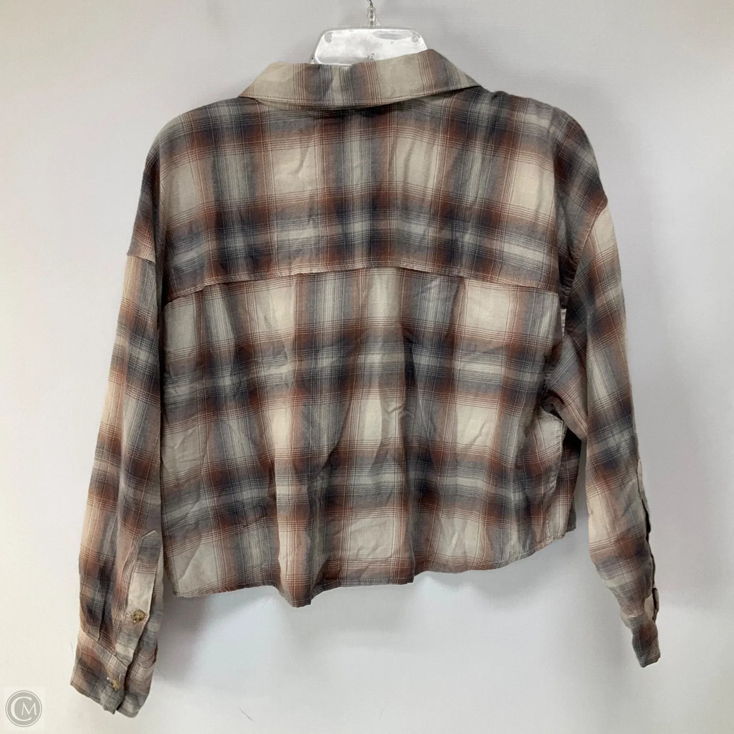 Top Long Sleeve By Abercrombie And Fitch In Grey & Tan, Size: Xs