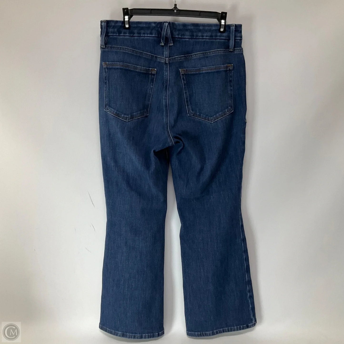 Jeans Flared By Good American In Blue Denim, Size: 12