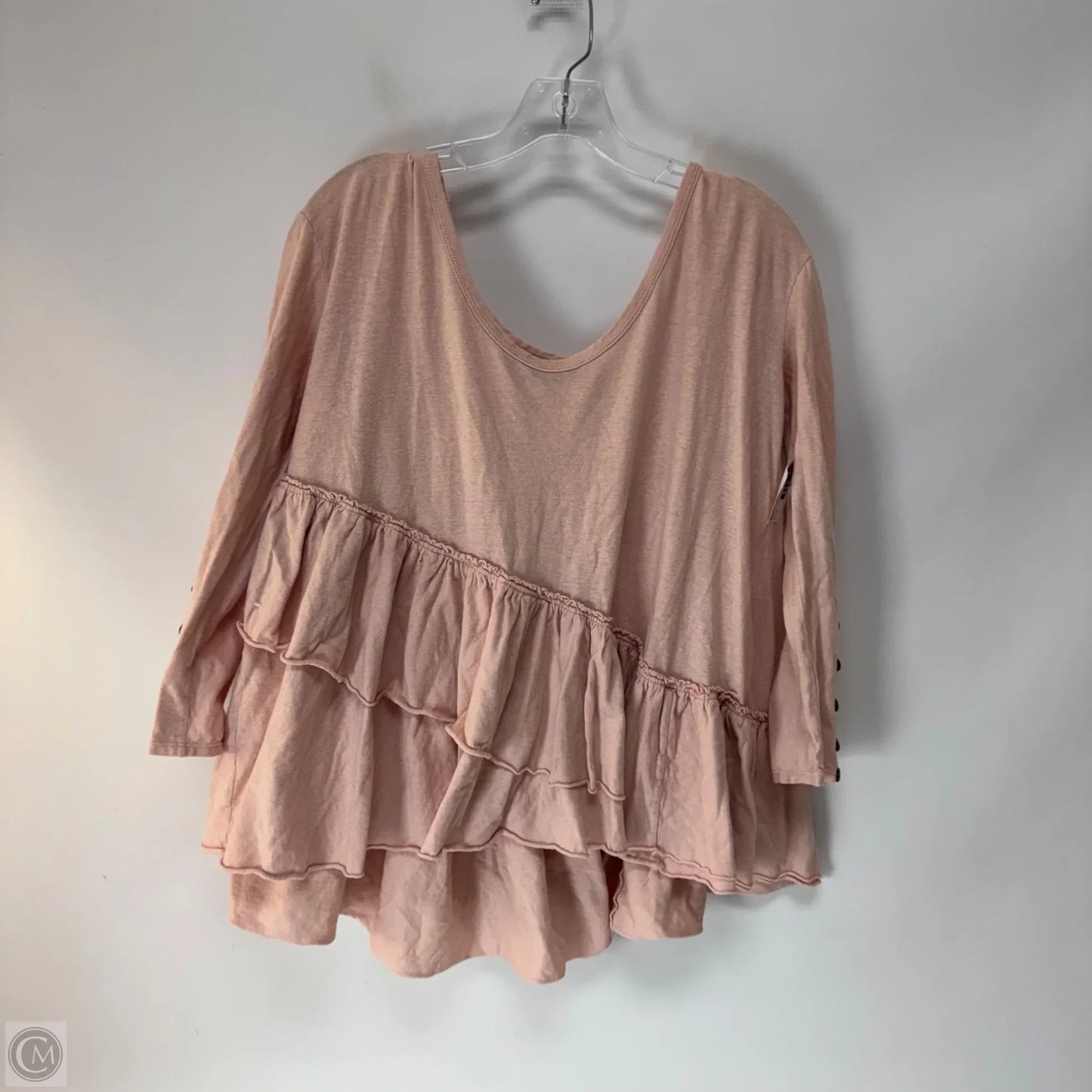 Top Long Sleeve By Free People In Pink, Size: S