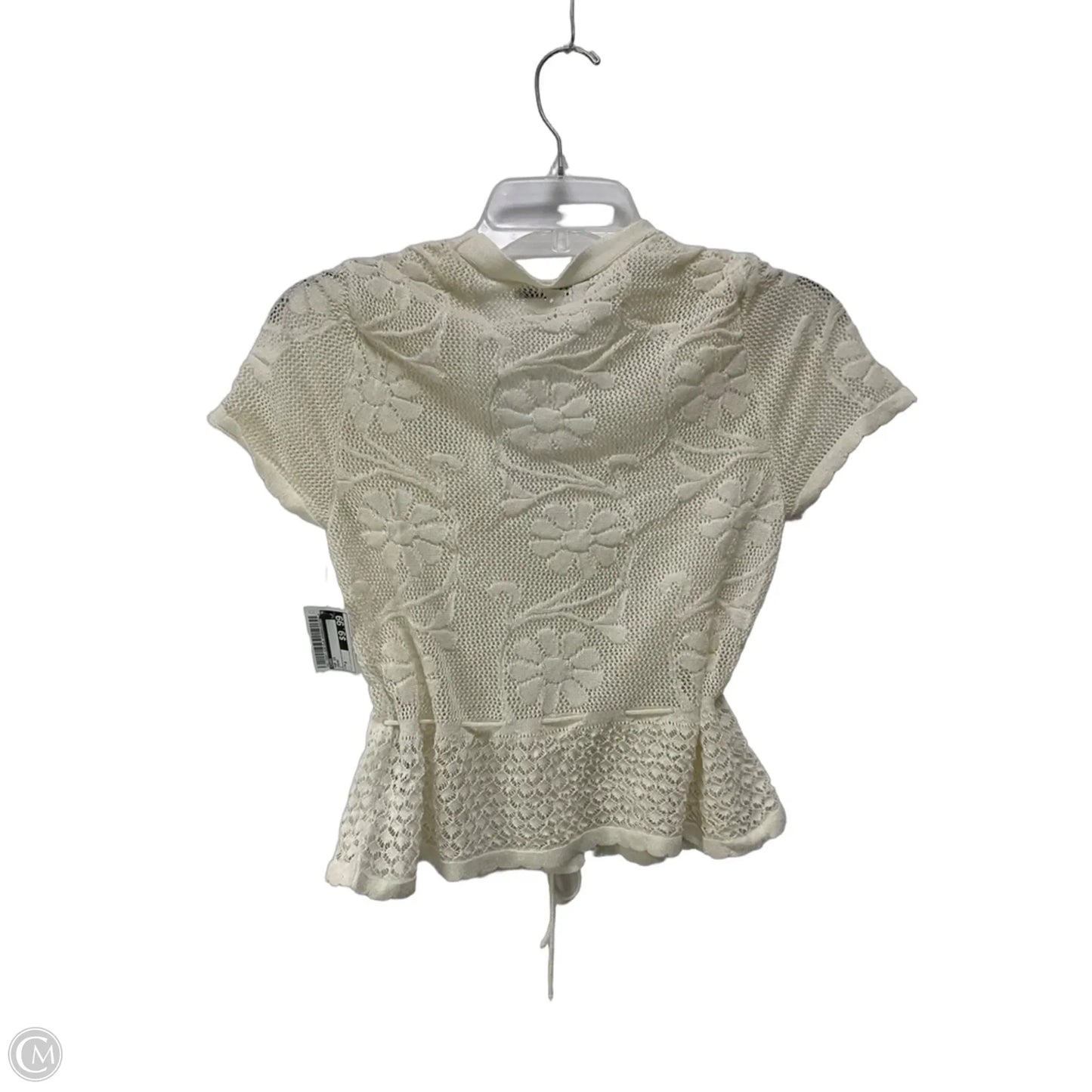 Top Short Sleeve By Zara In Cream, Size: S