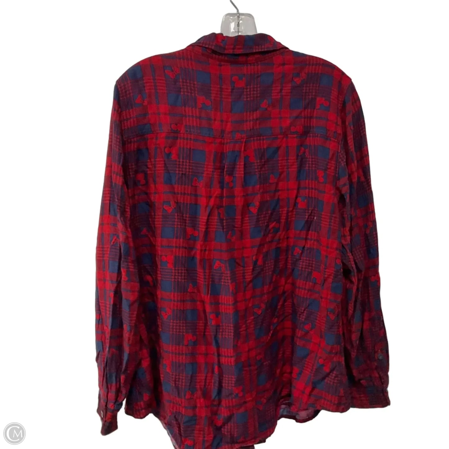 Top Long Sleeve By Disney In Blue & Red, Size: Xl