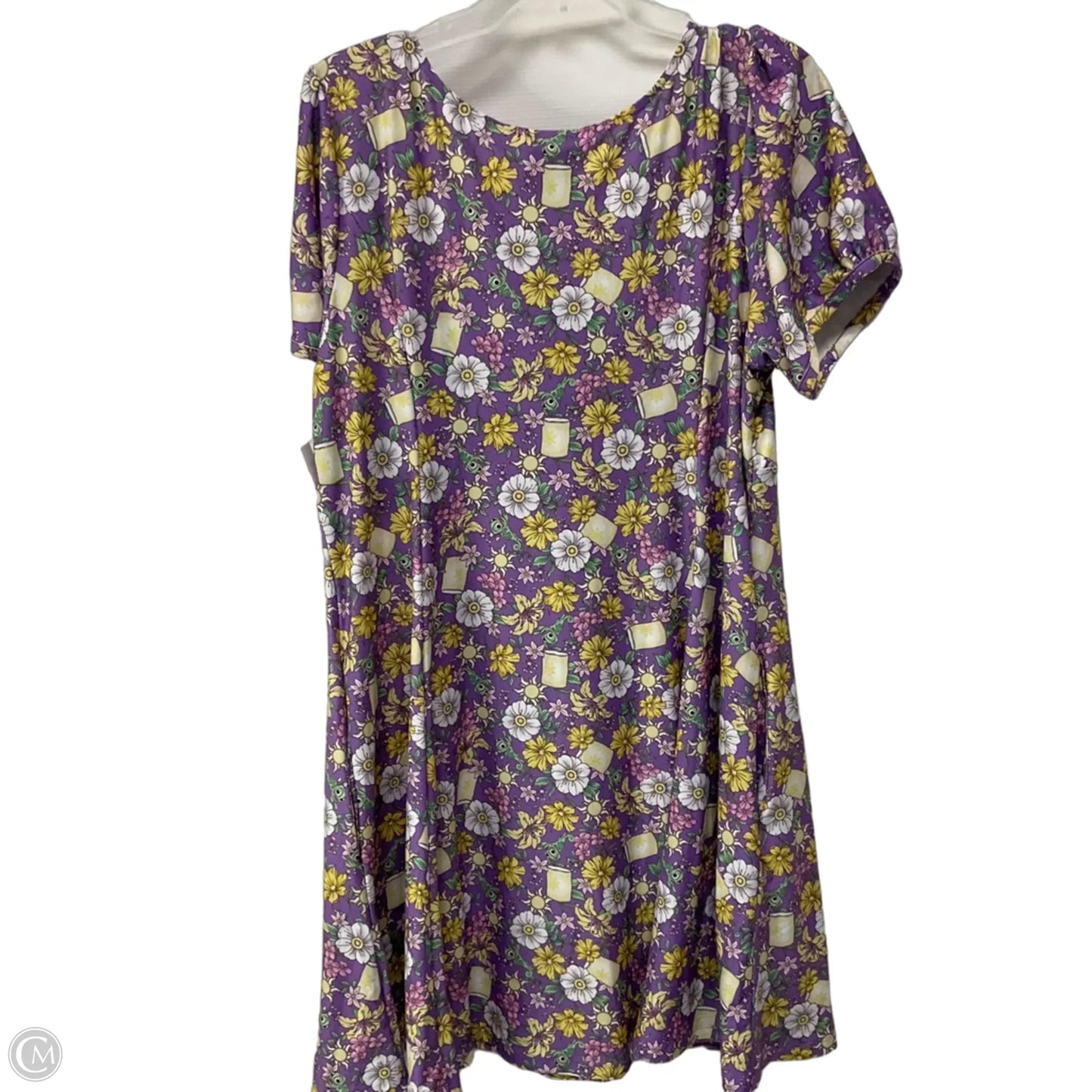 Dress Casual Short By Disney In Purple & Yellow, Size: Xxl