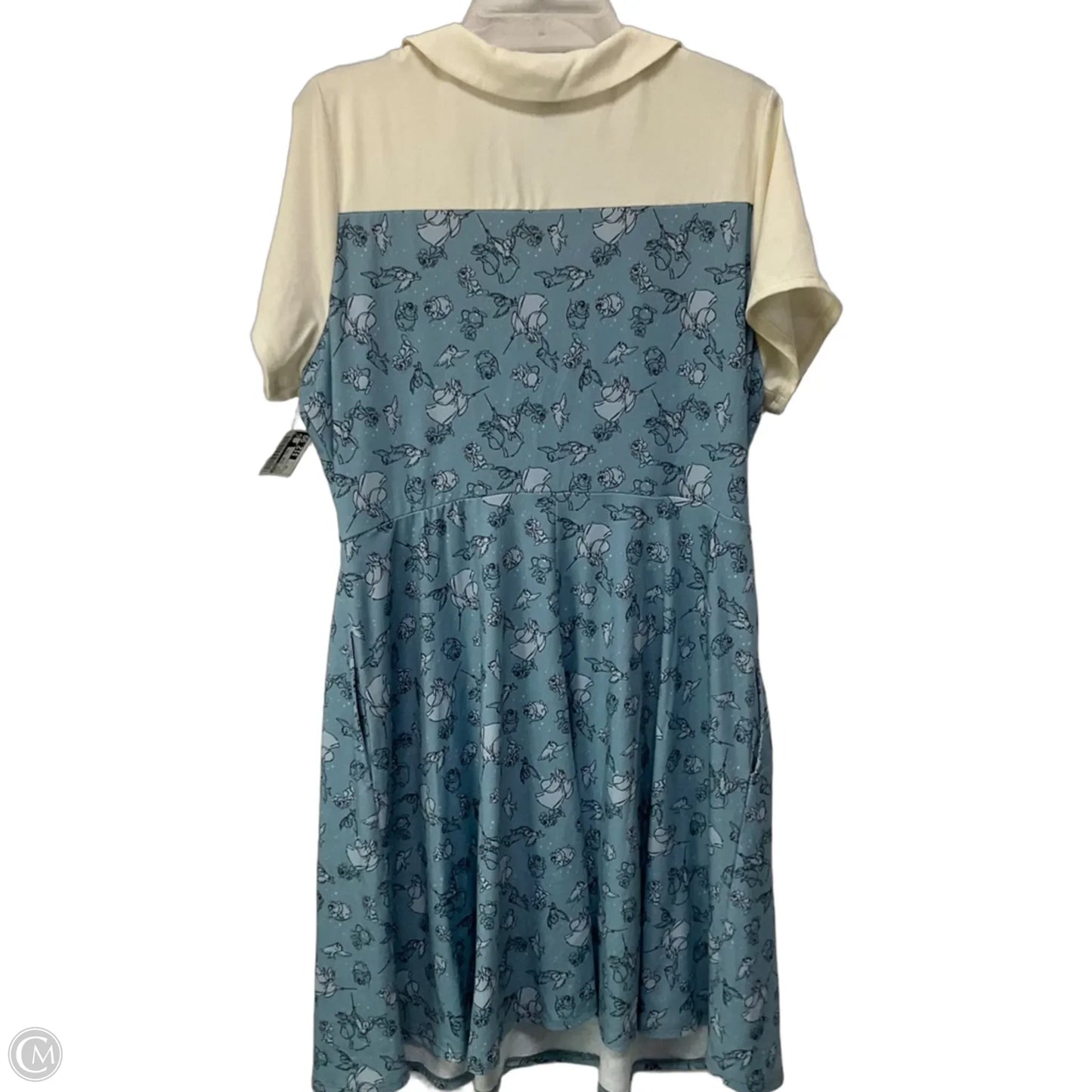 Dress Casual Midi By Disney In Blue & White, Size: 2x